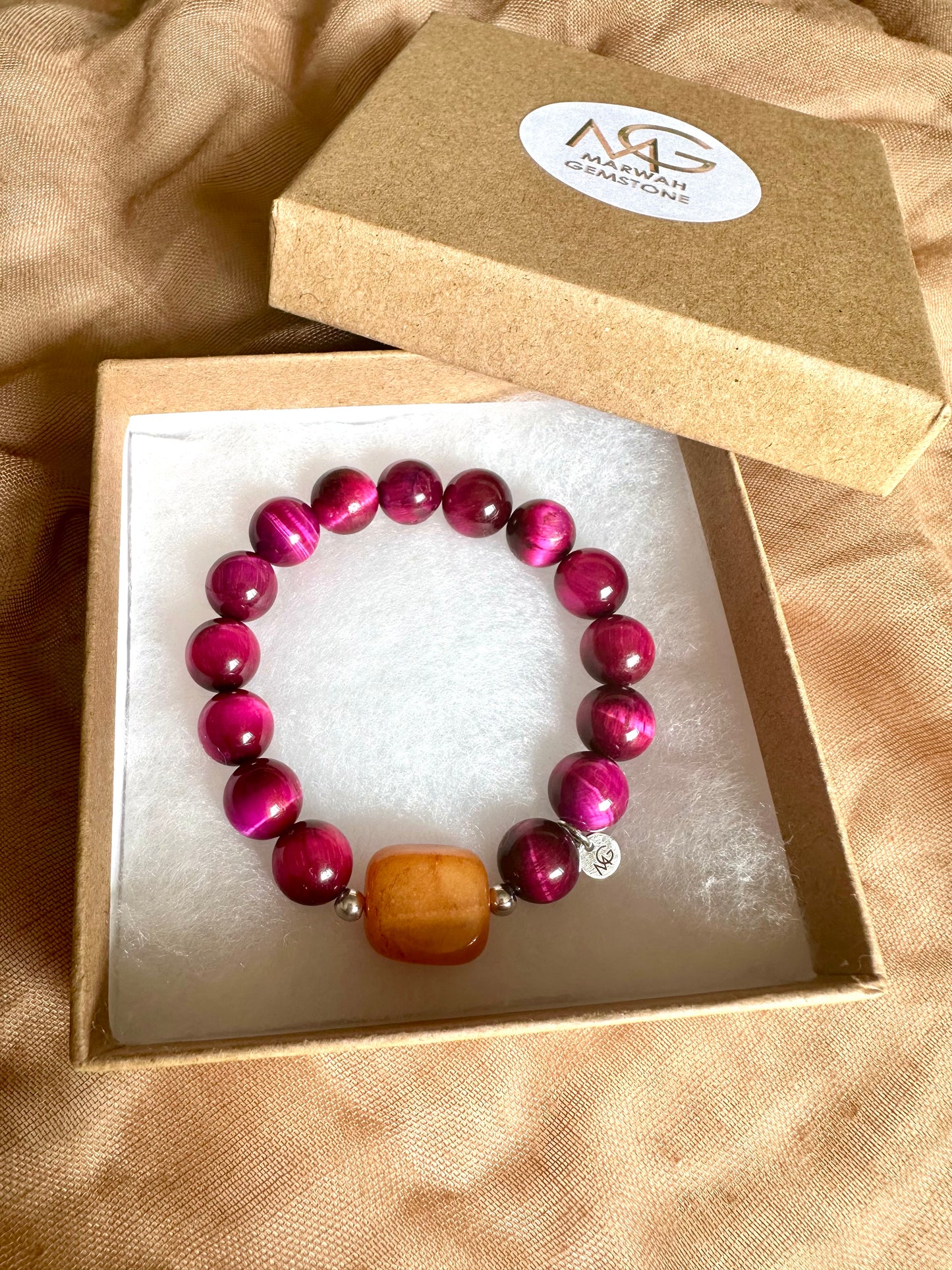 عين النمر الوردية - الكوارتز البرتقالي