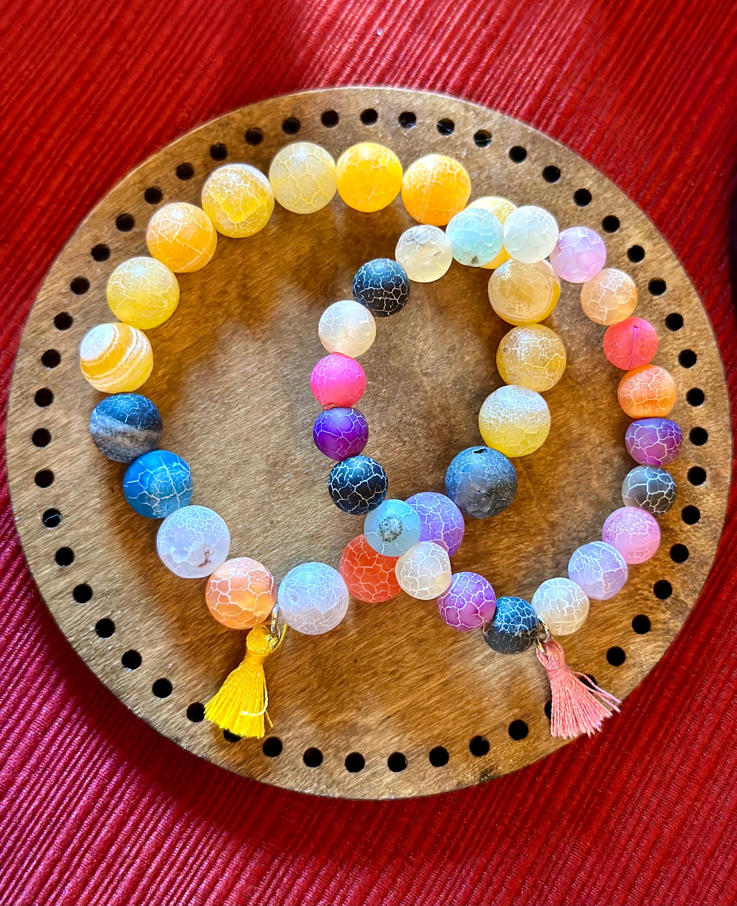 Crackle Agate Mama and Daughter Set