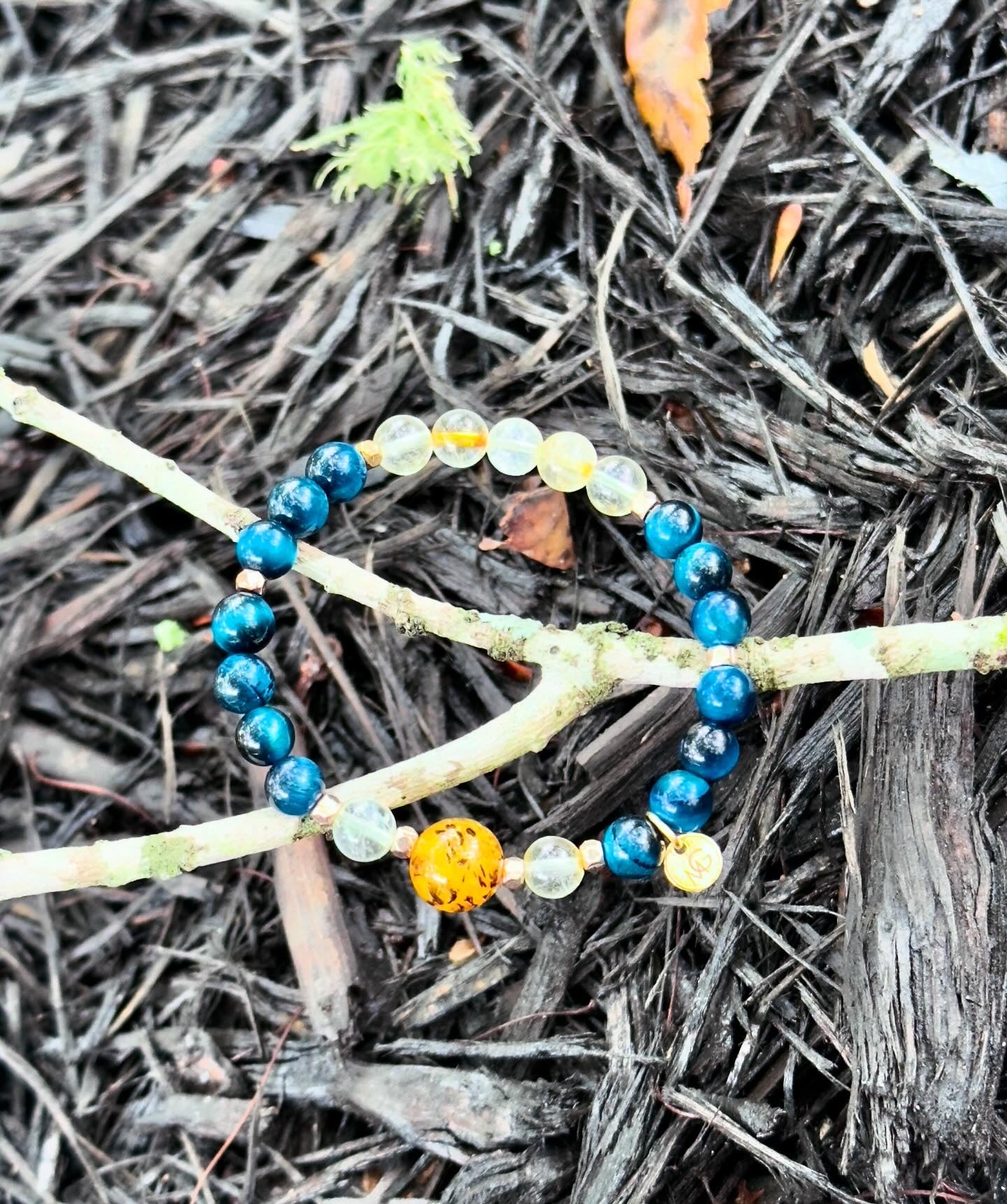 {NEW ADDITION !!! LIMITED PIECE !!!} Blue Tiger Eye-Amber-Citrine Bracelet