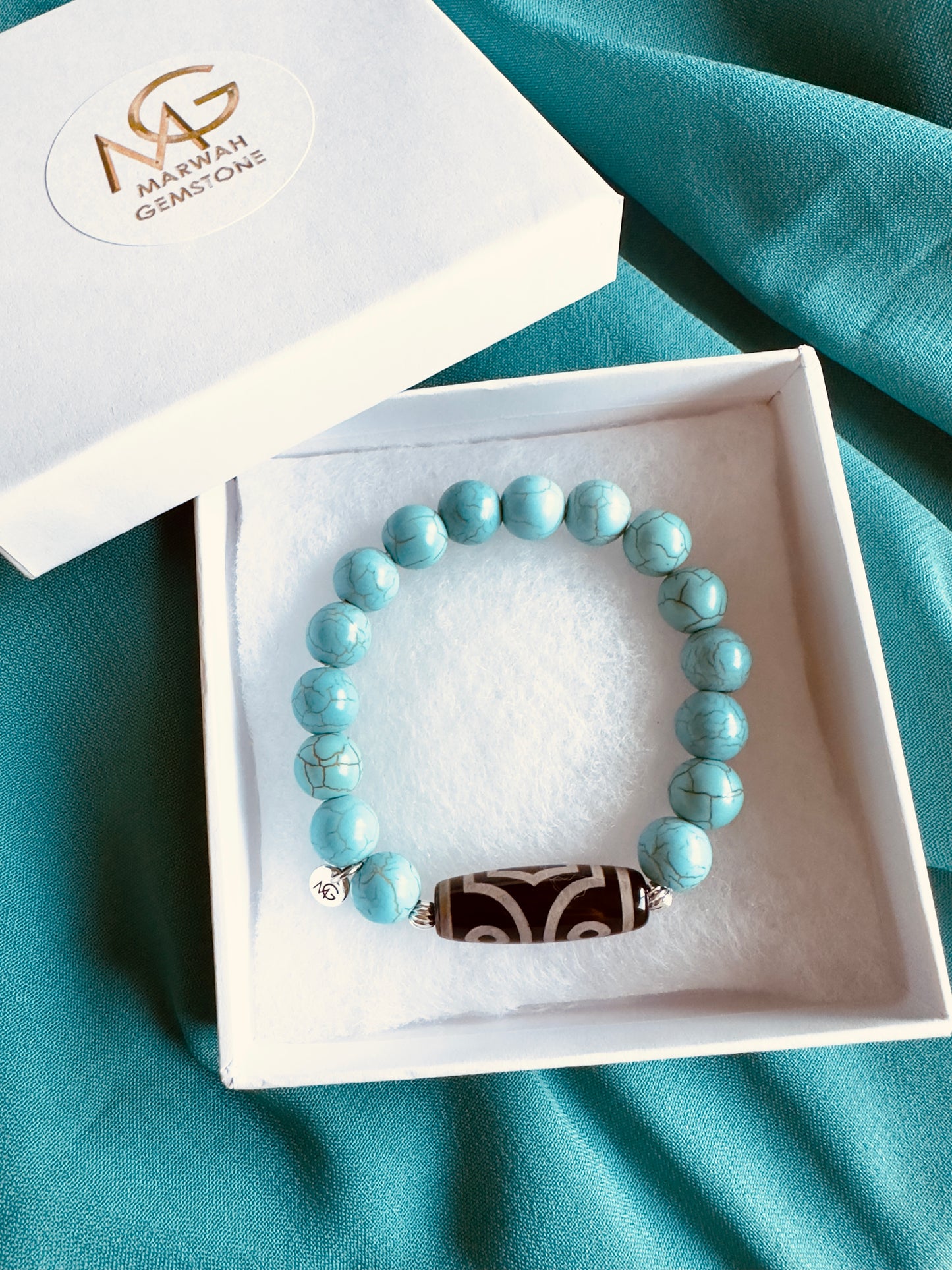 3 Different Designs of Tibetan Agate and Turquoise