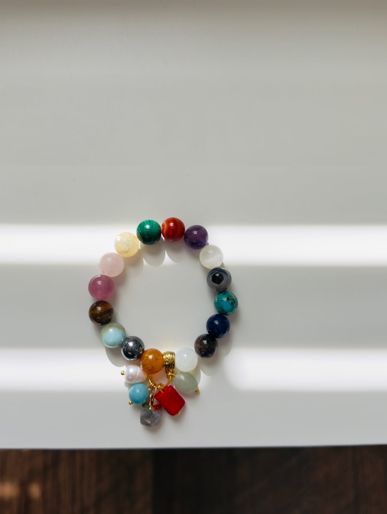 Multi-Gemstone Custom Designed Bracelet with Gemstone Charms