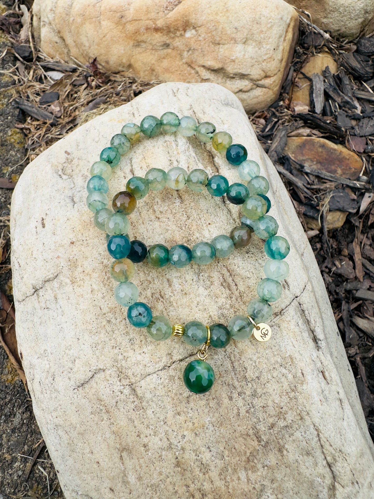 Faceted Green Agate Bracelet (ONLY ONE LEFT)