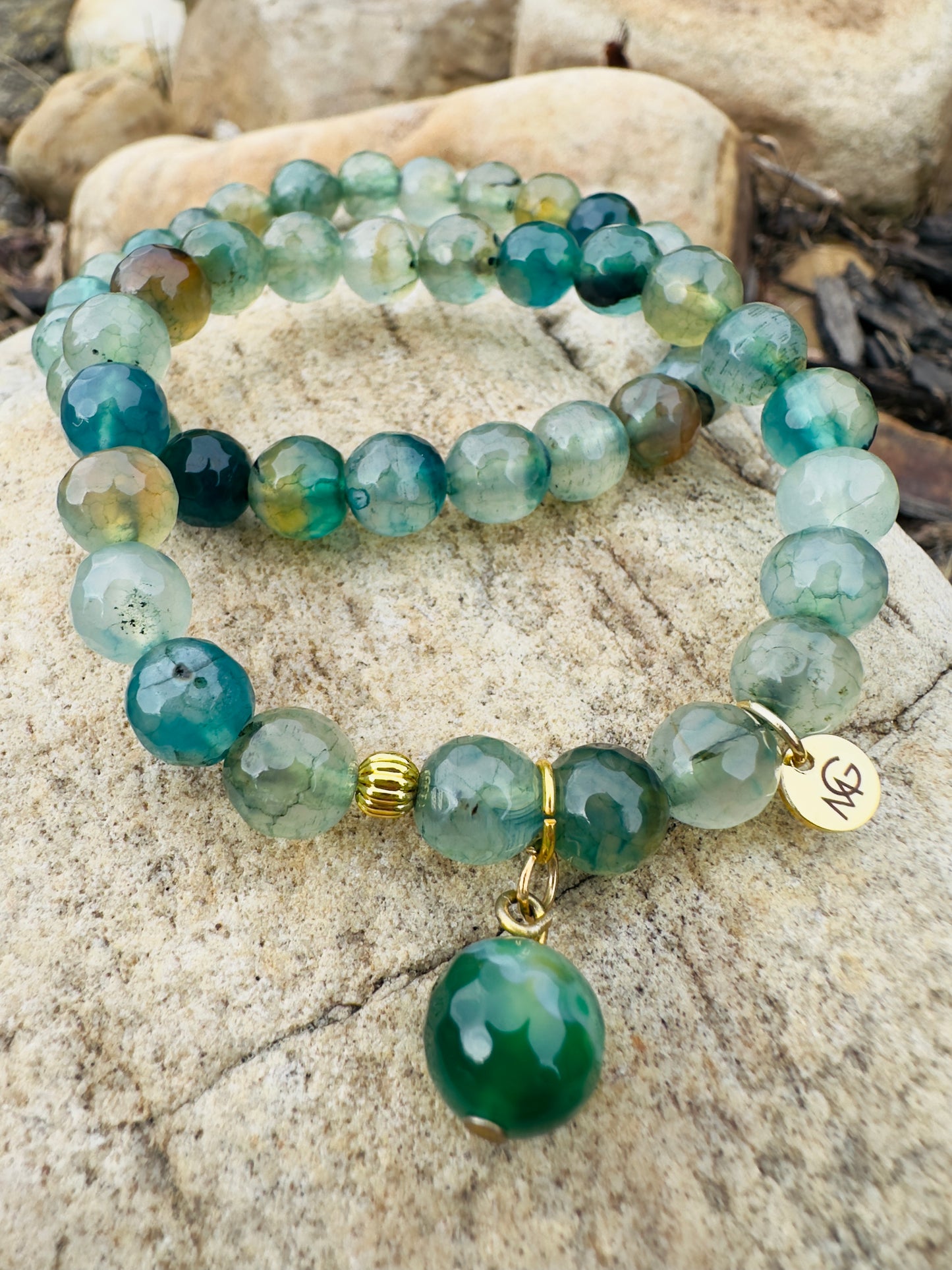 Faceted Green Agate Bracelet (Limited Product)