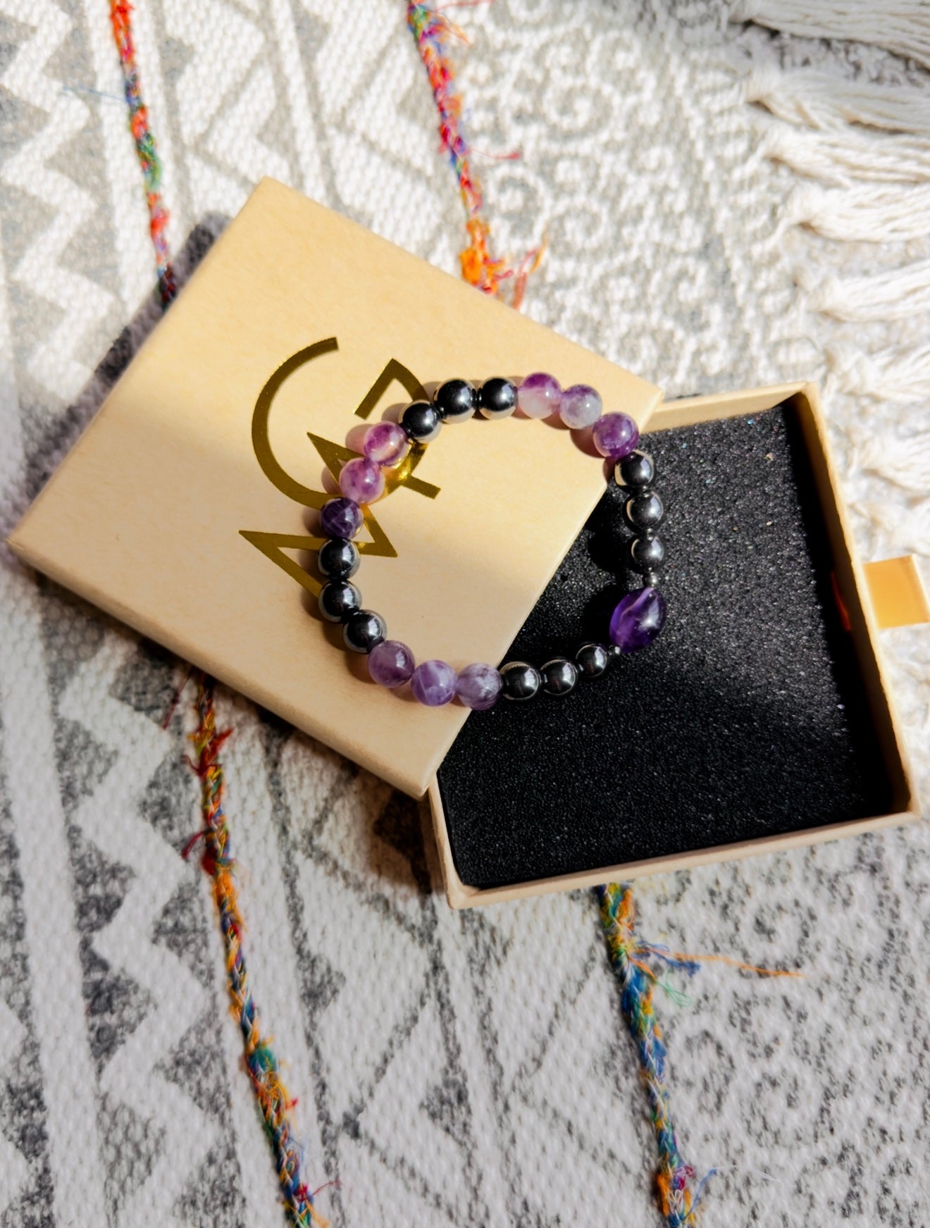 Hematite - Amethyst Bracelet