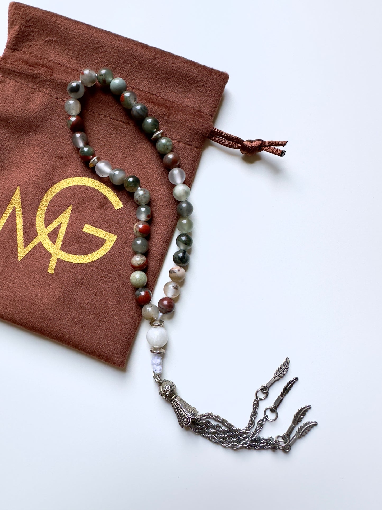 Kid's Misbaha - 33 Bead Bloodstone Misbaha