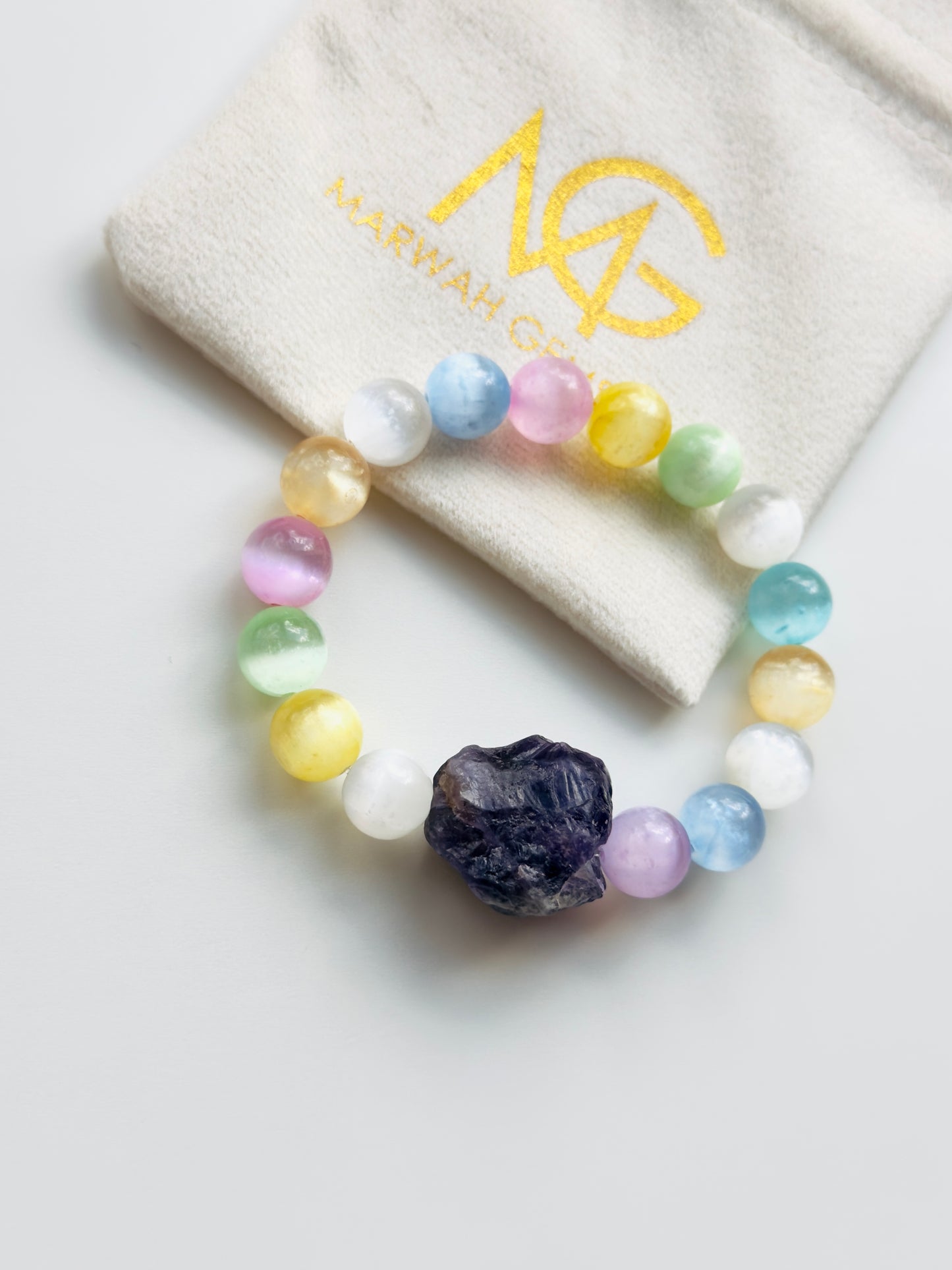 Colored Selenite - Raw Amethyst