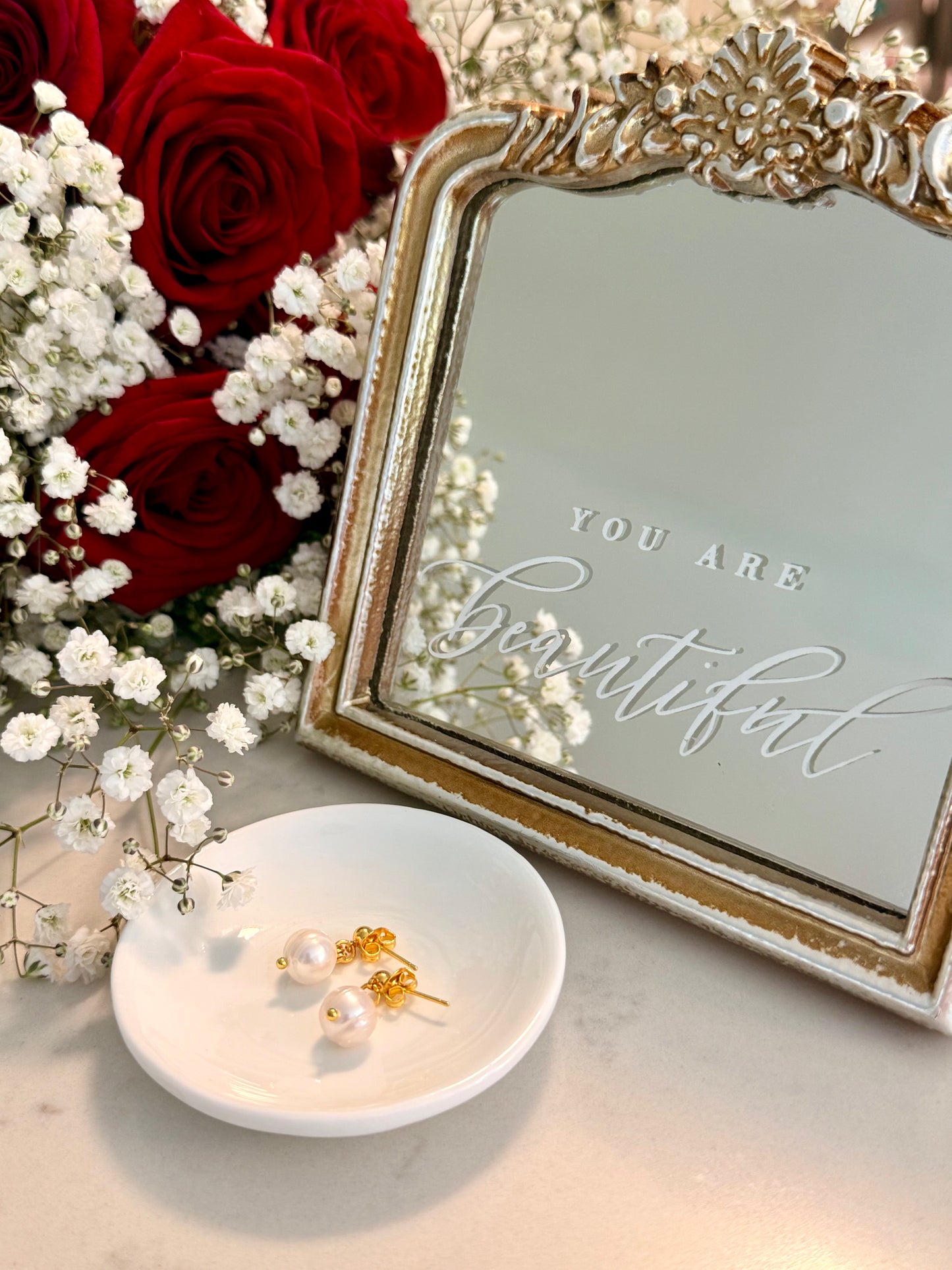 Plated Gold 18-K Natural Pearl Earrings