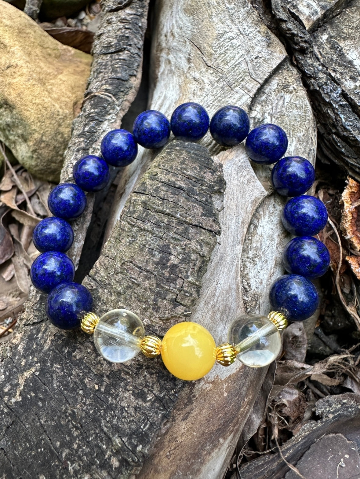 Lapis Lazuli - Citrine - Amber Bracelet