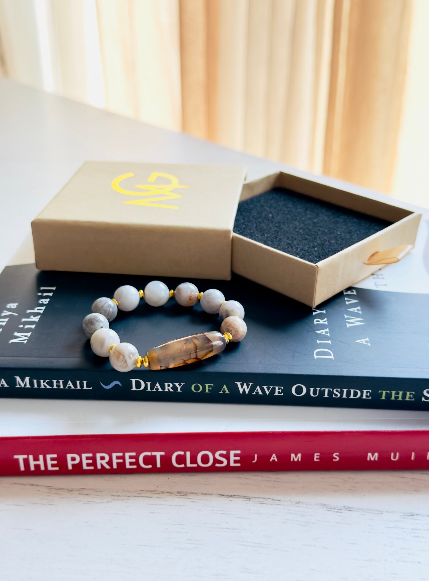 Agate Bracelet with Hematite Bracelet