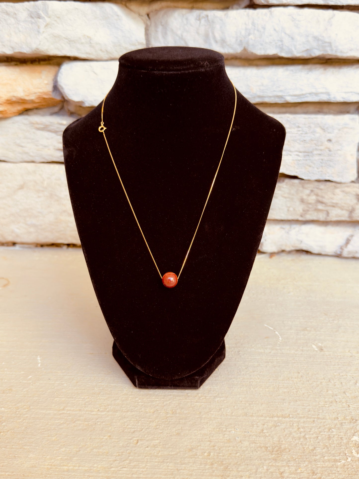 Golden 21-K Chain Necklace With Amber