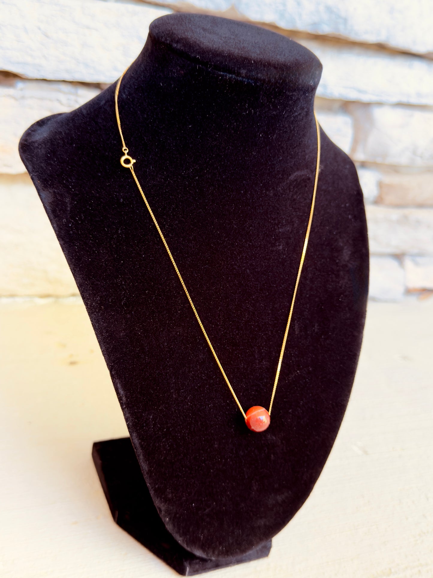 Golden 21-K Chain Necklace With Amber