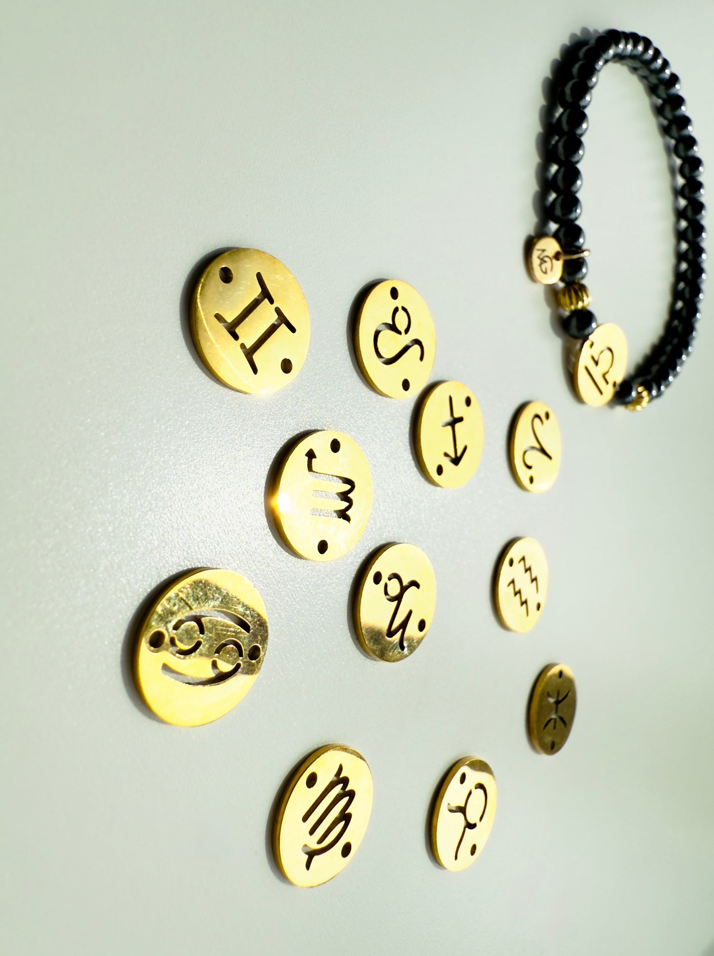 Custom Design Hematite Zodiac Sign Bracelet