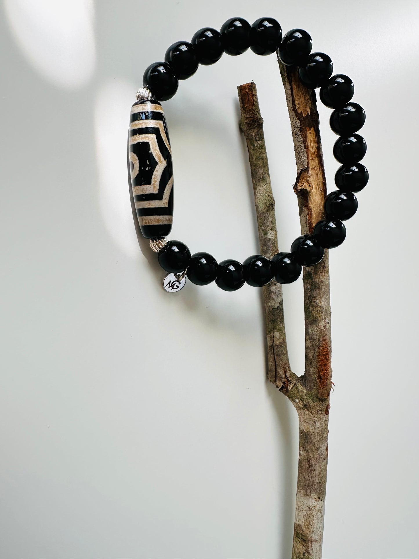 Black Agate-Tibetan Agate Unisex Bracelet