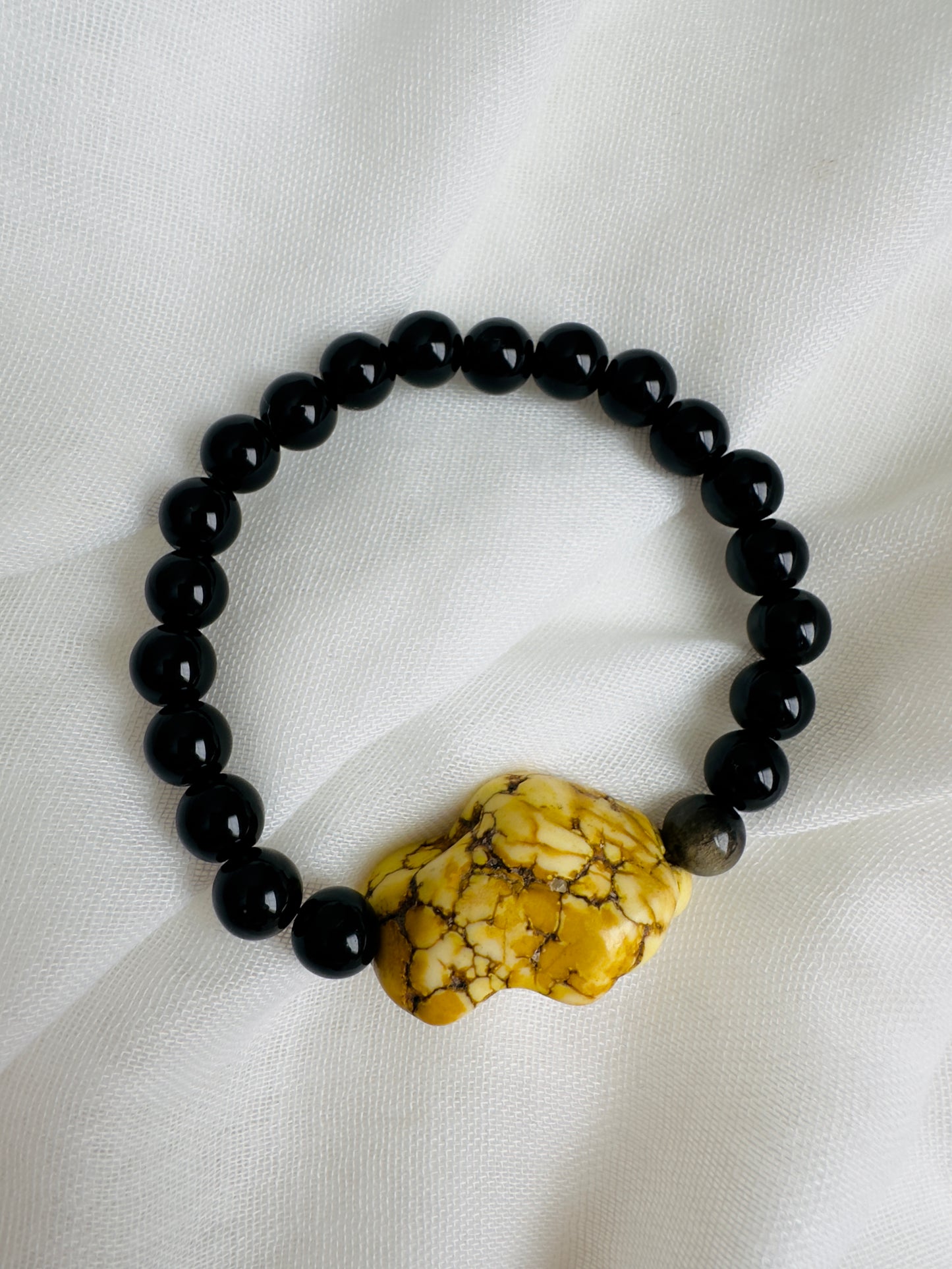 Golden Obsidian - Yellow Raw Turquoise Bracelet (Limited Product)