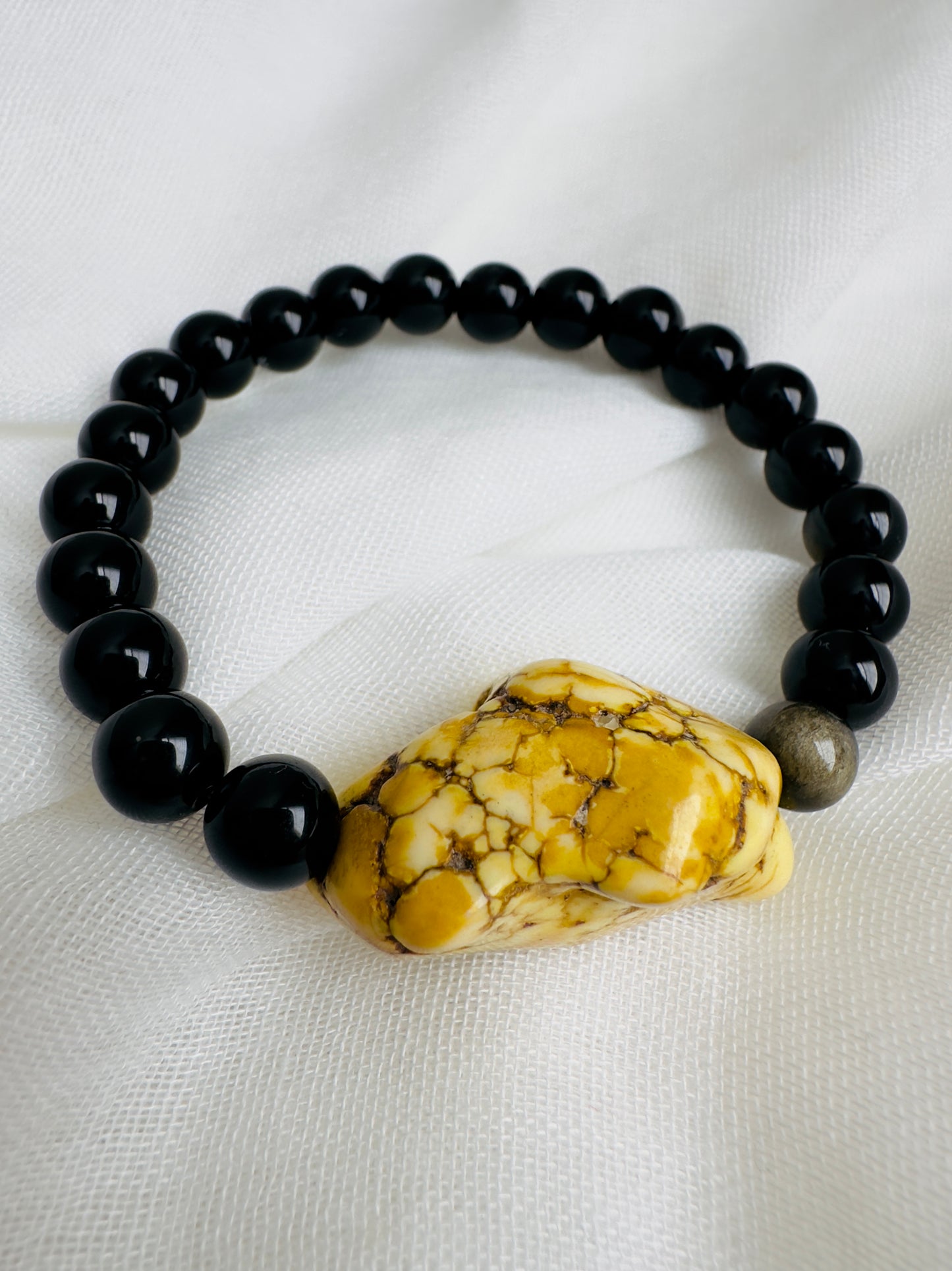 Golden Obsidian - Yellow Raw Turquoise Bracelet (Limited Product)