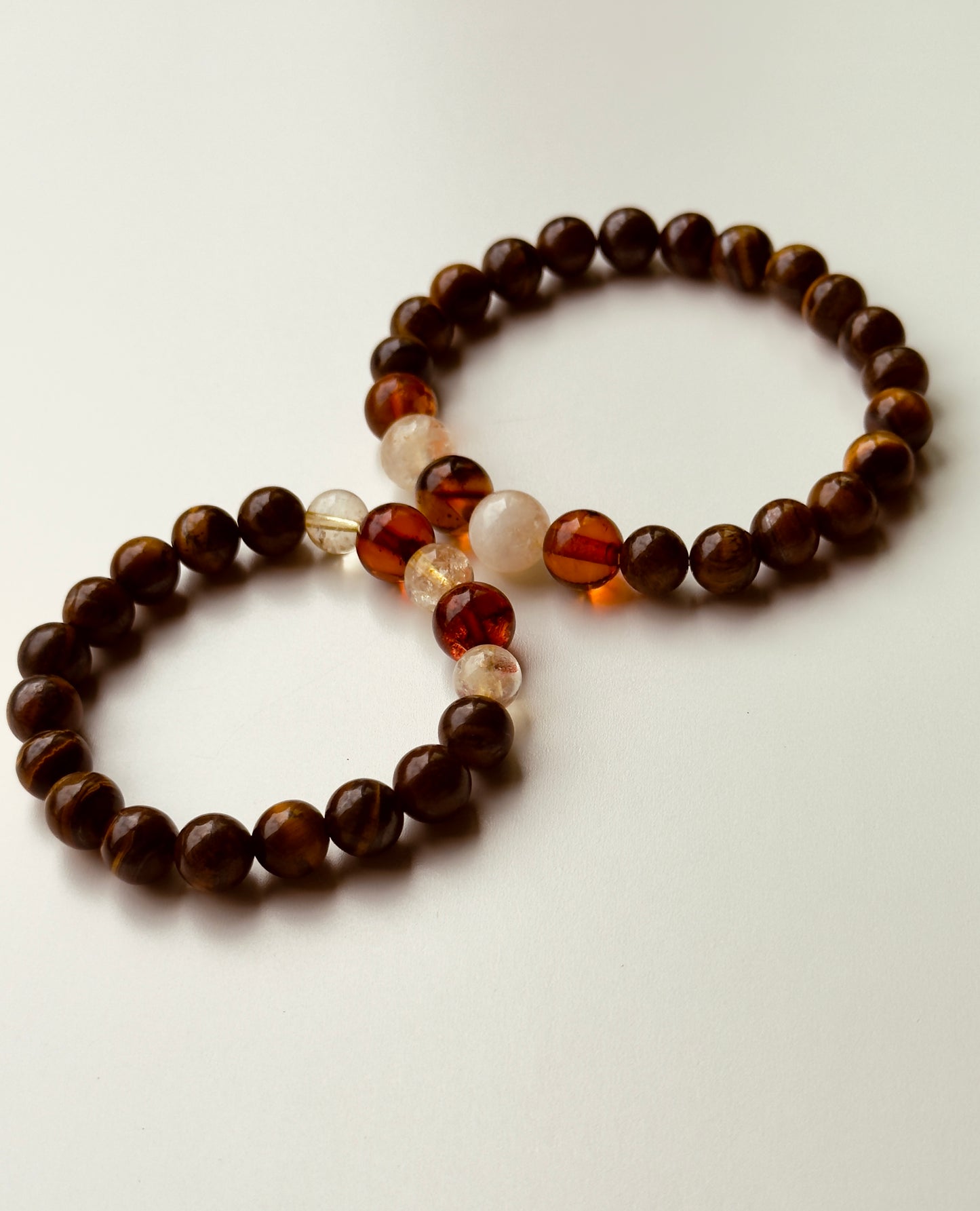 Tiger Eye - Citrine - Natural Amber Men's and Youth Bracelet