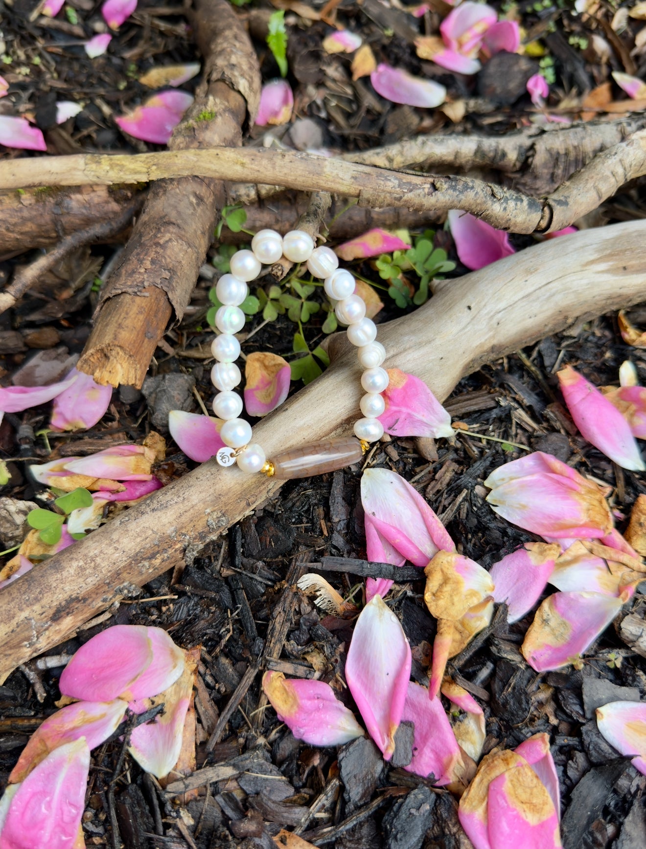 Agate - Natural Pearl Bracelet