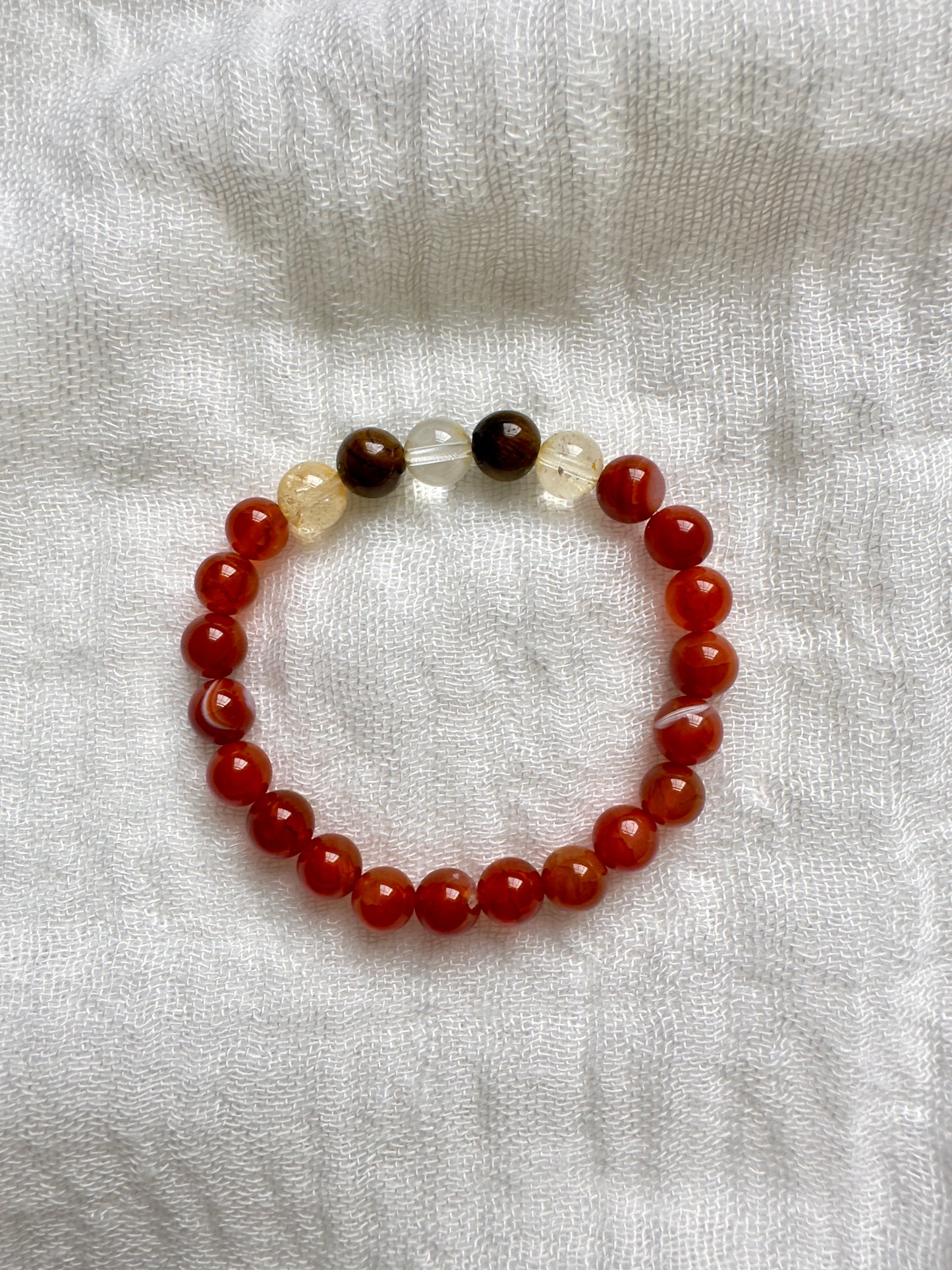 Father and Son Bracelet Set - Red Agate - Citrine - Tiger Eye
