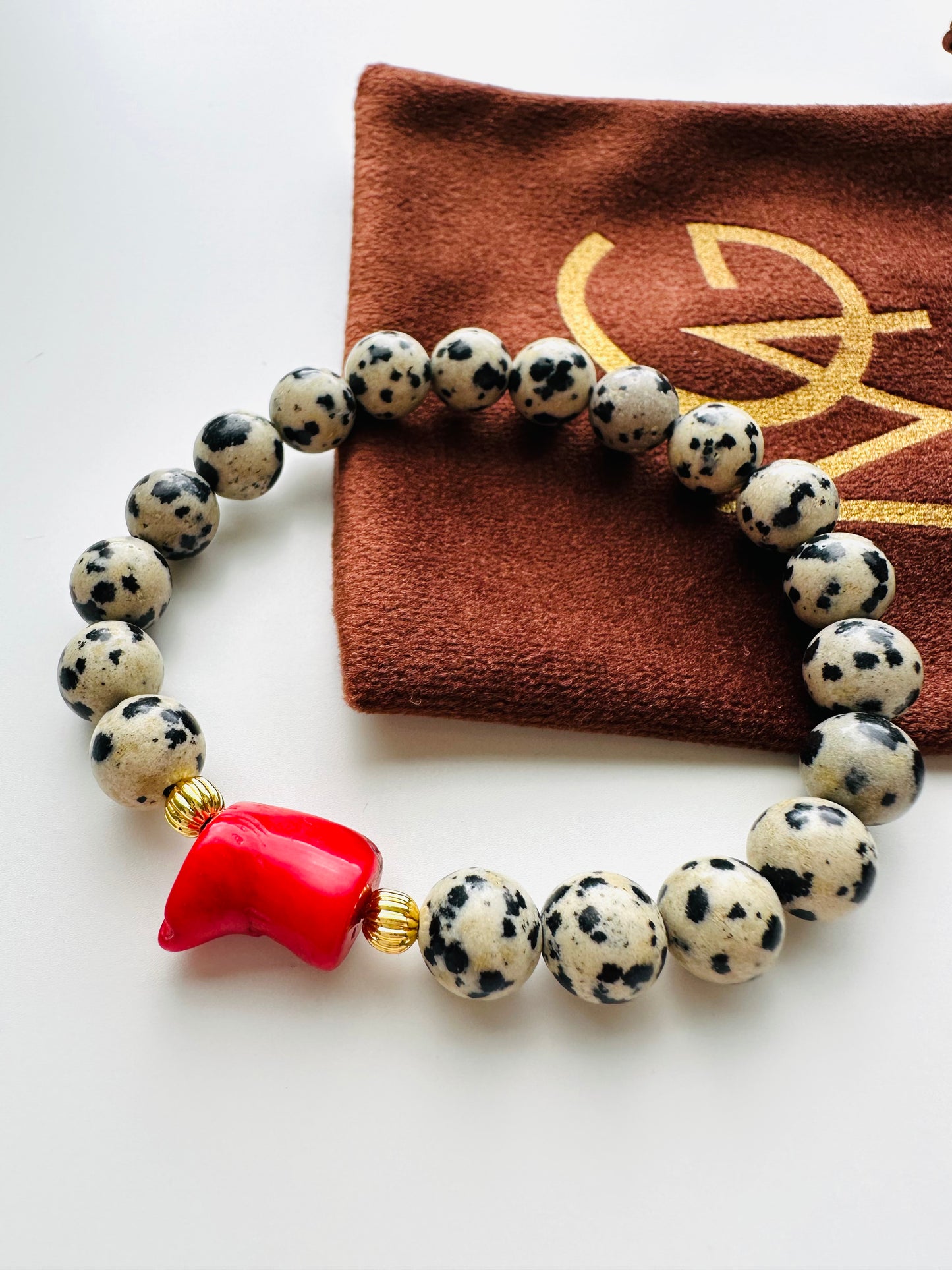 Dalmatian-Coral bracelet