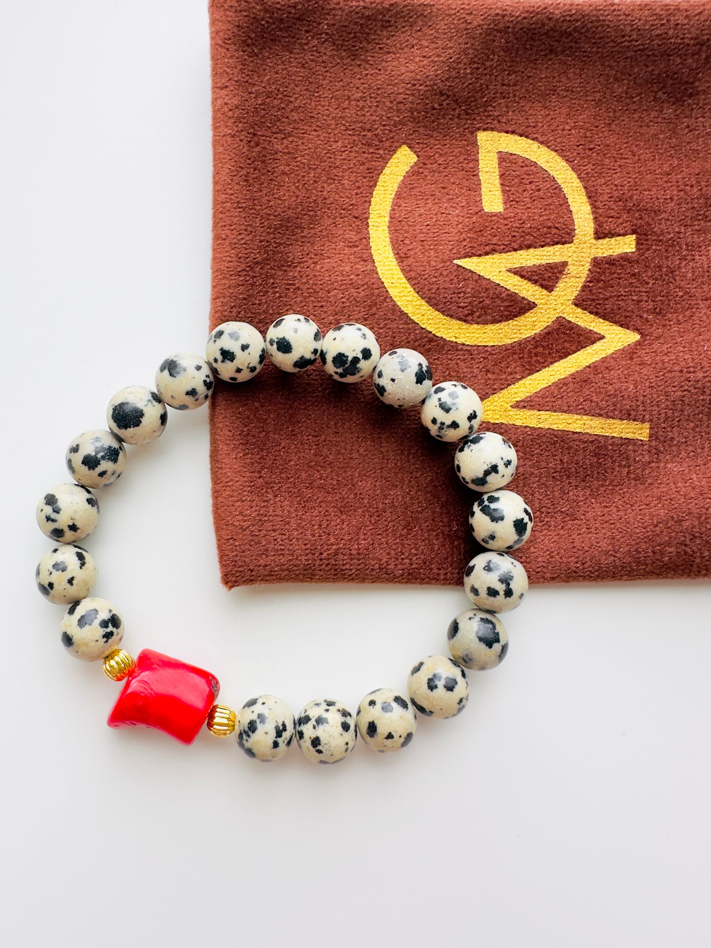 Dalmatian-Coral bracelet