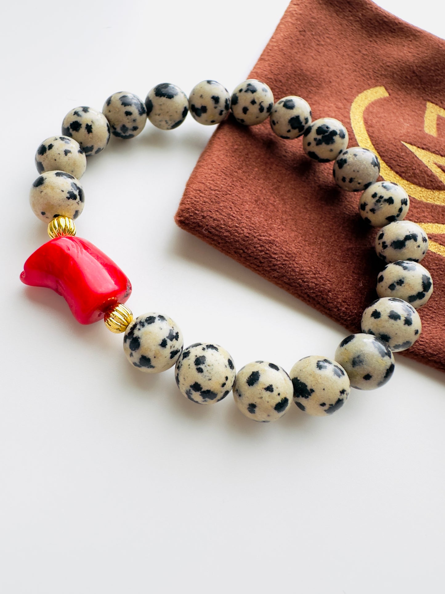 Dalmatian - Coral bracelet