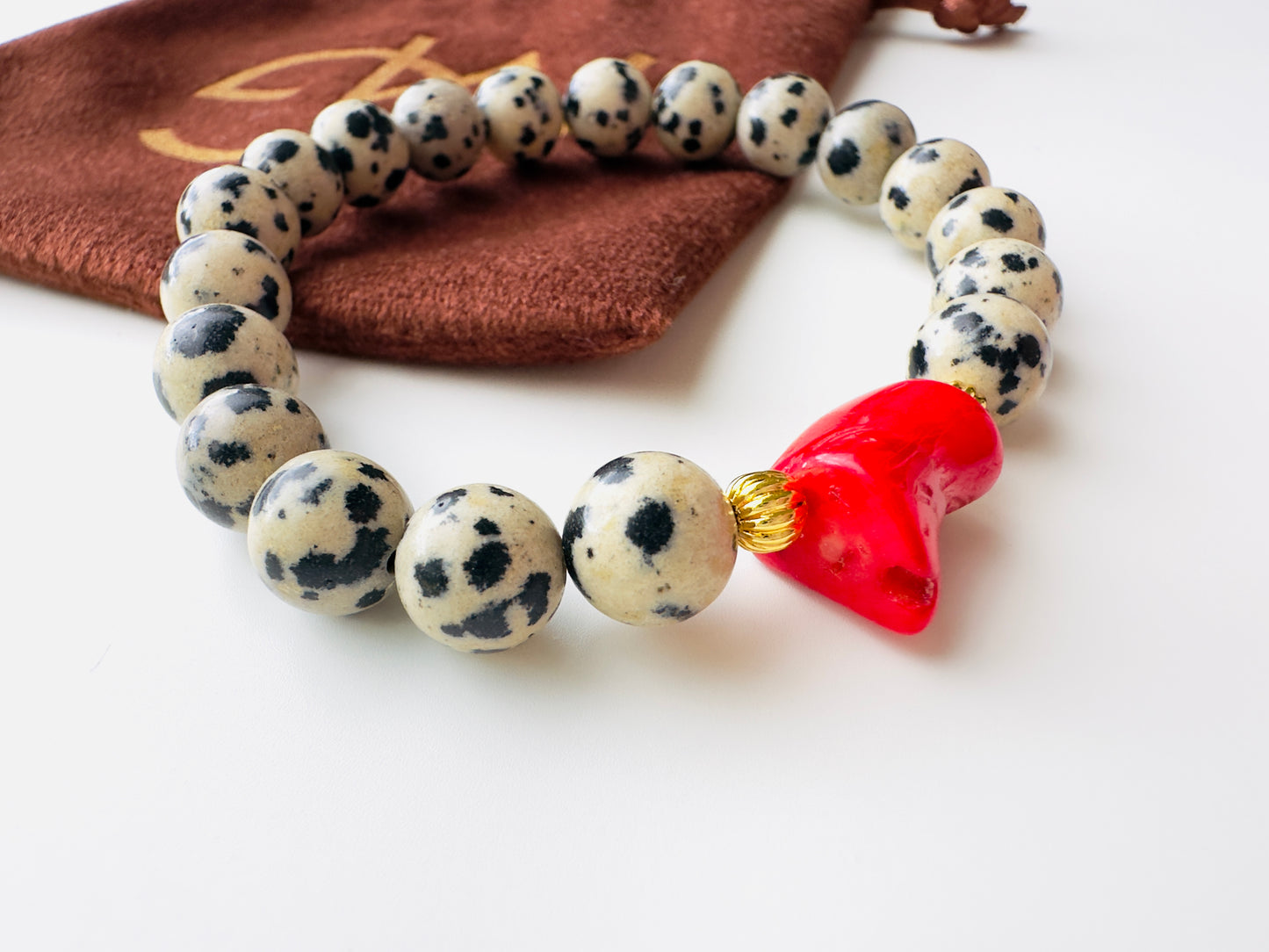 Dalmatian-Coral bracelet