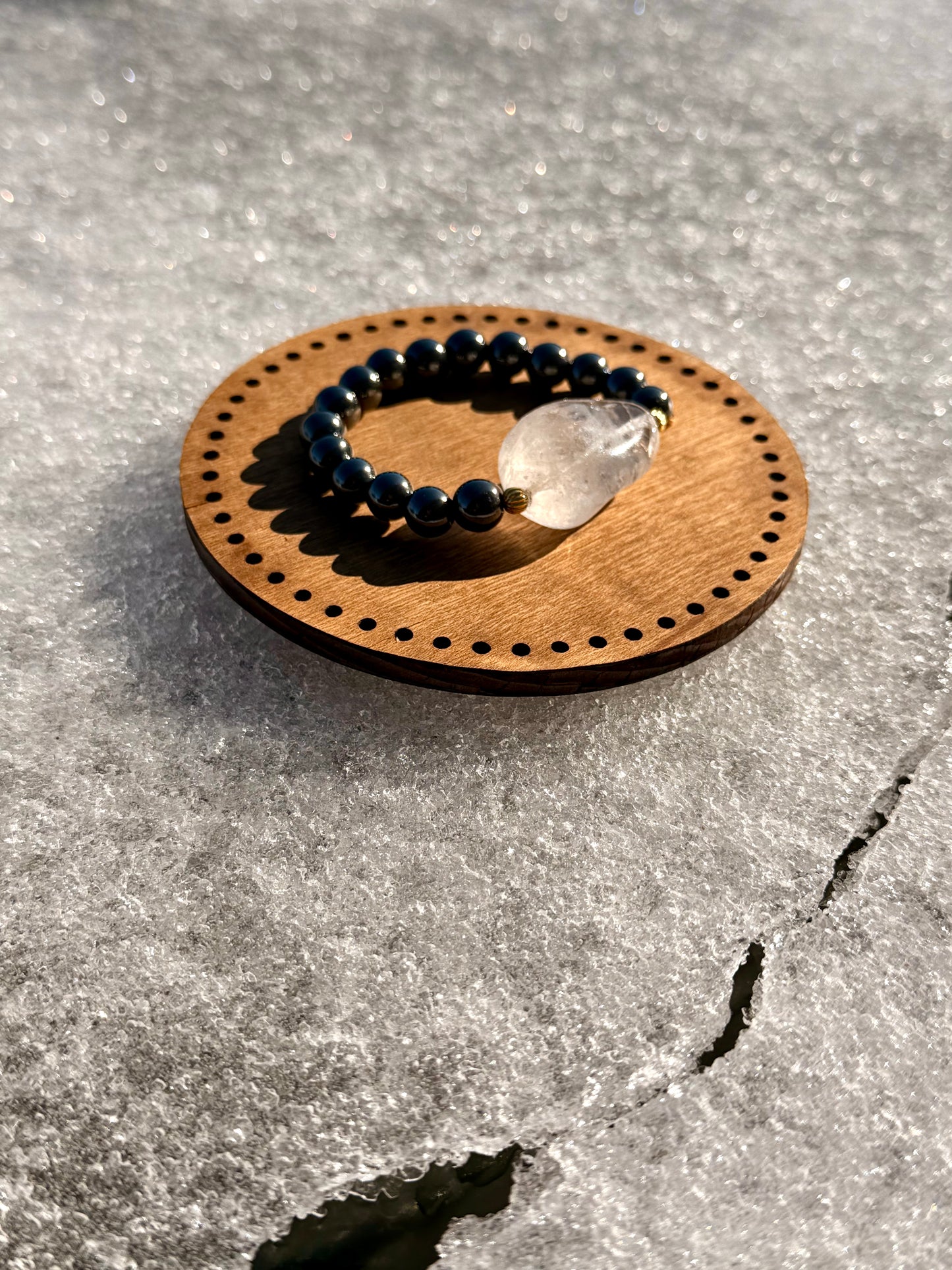 Hematite - White Quartz Bracelet