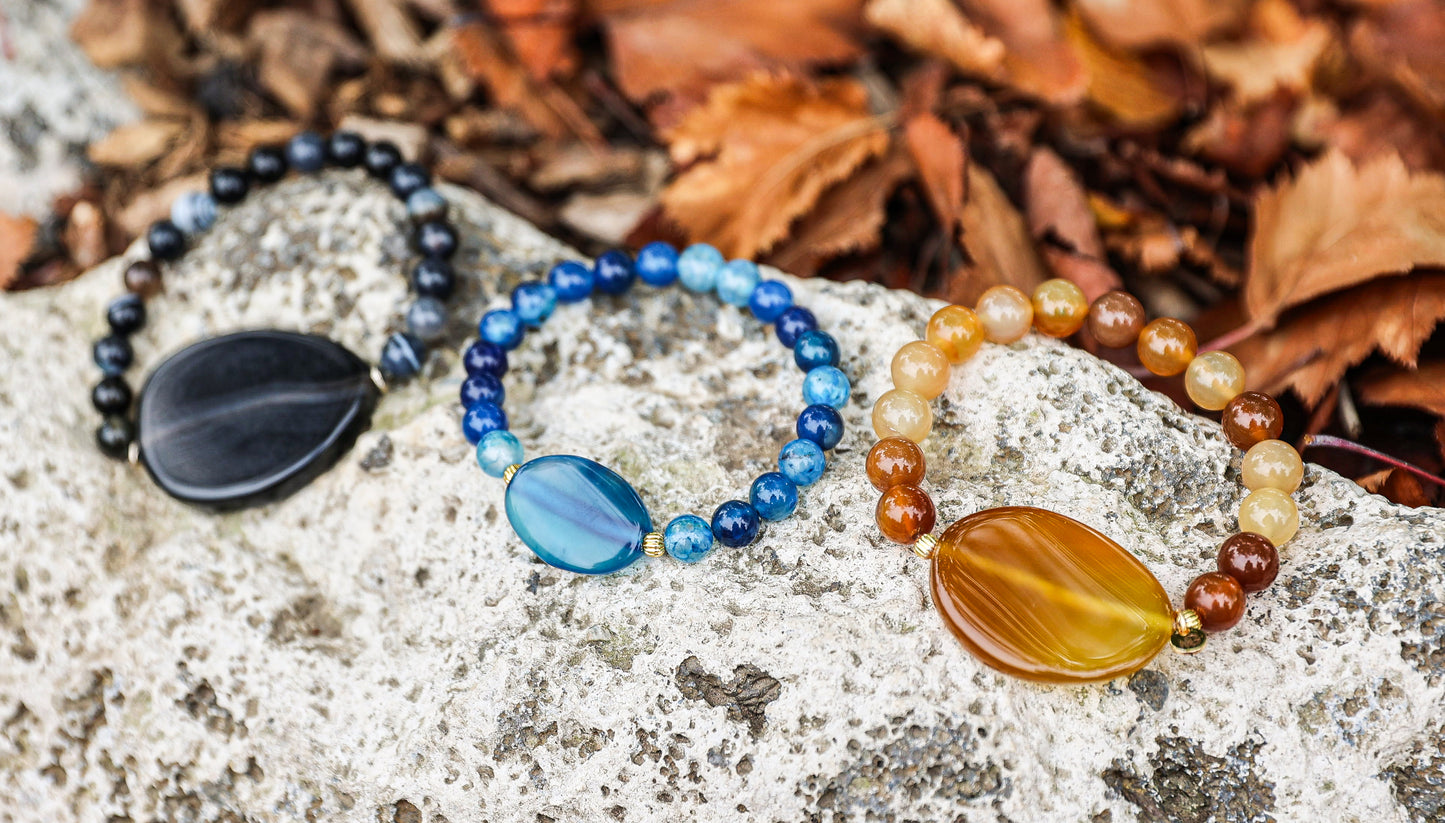 3 ألوان مختلفة من أساور العقيق