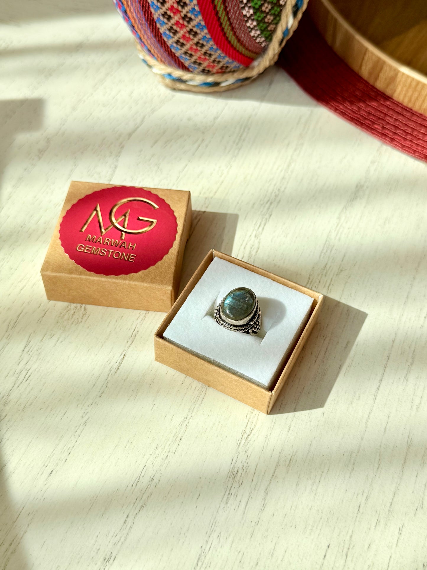 Labradorite Metal Ring