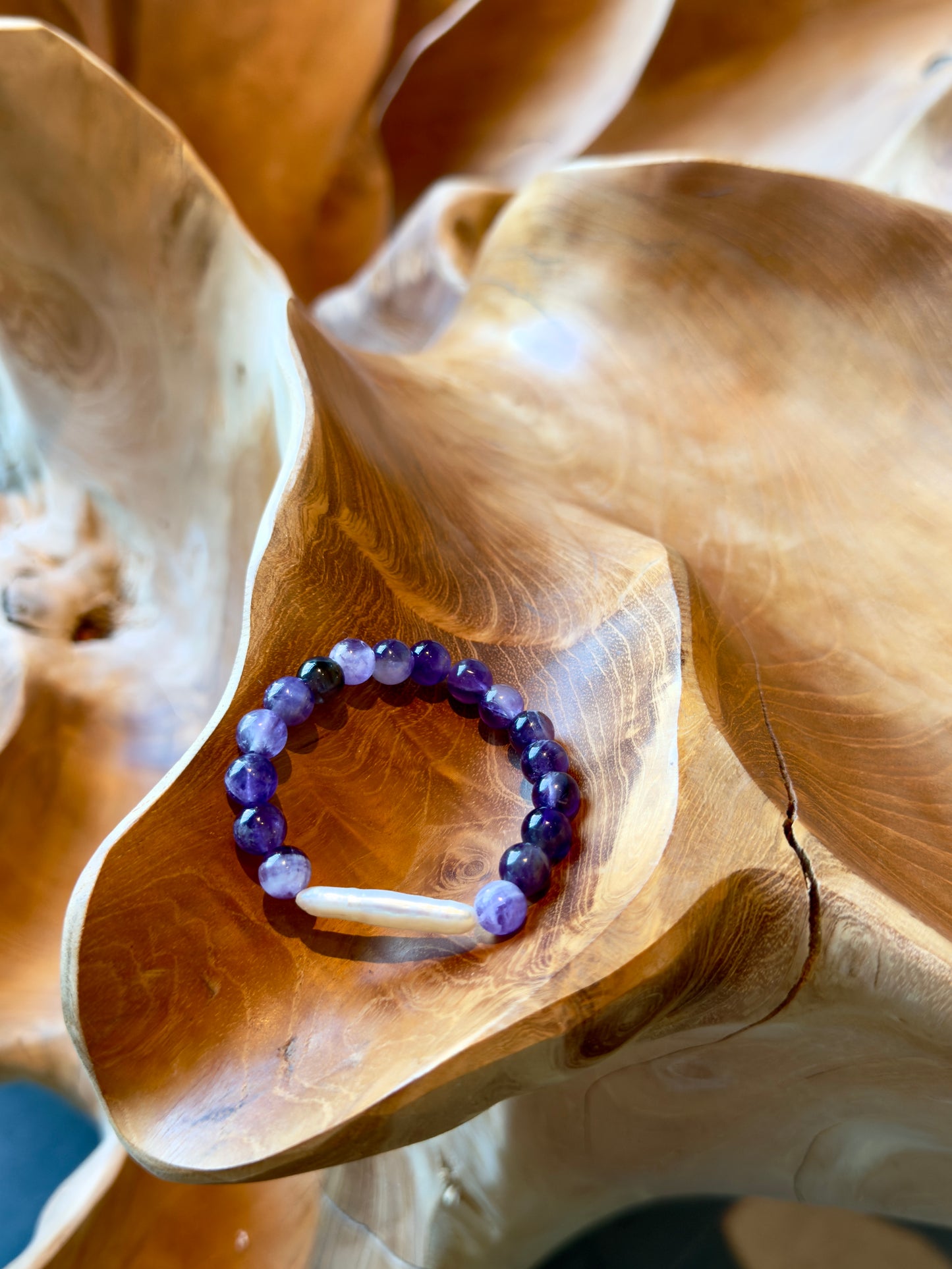 Amethyst - Pearl Bracelet