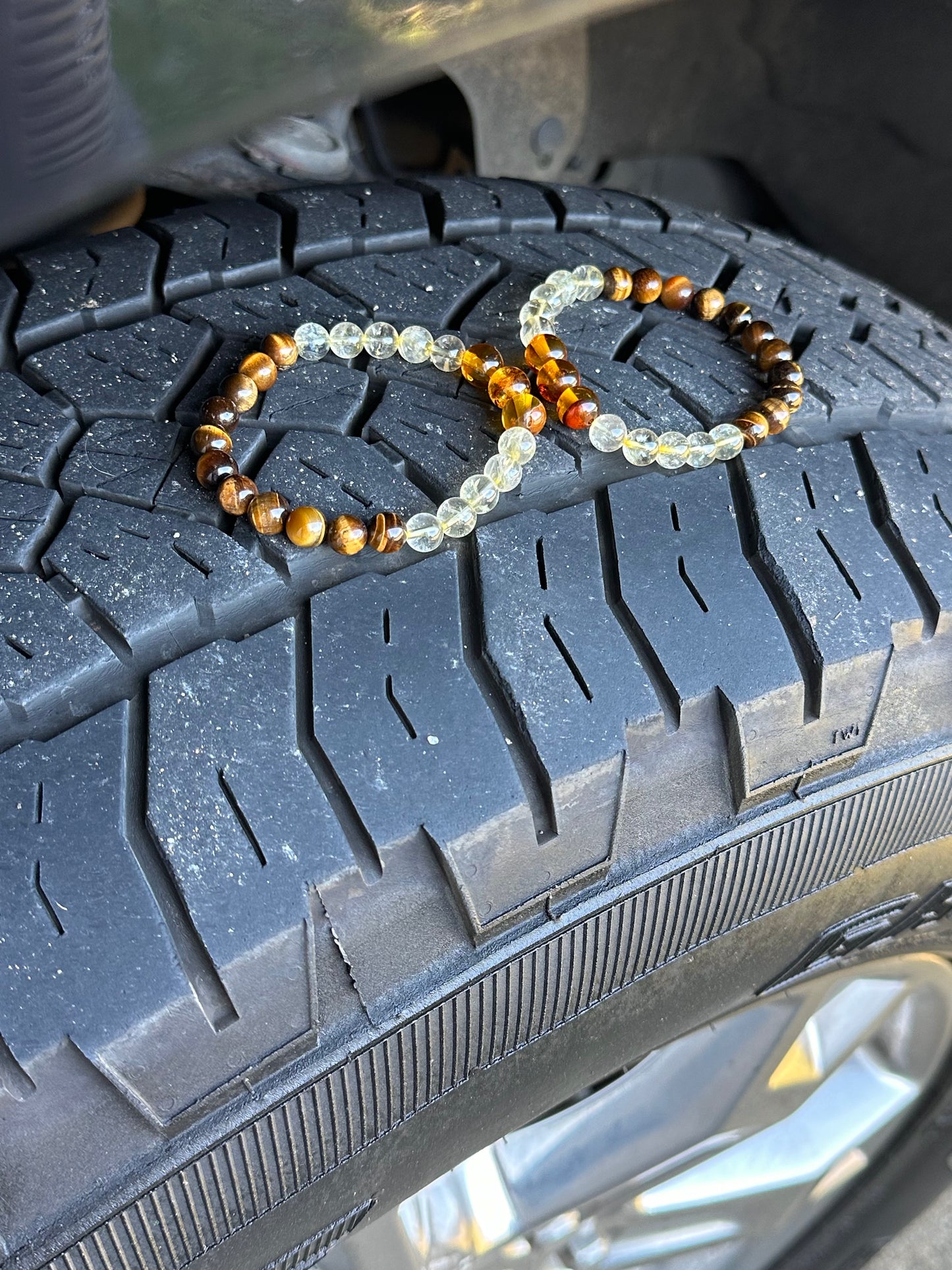 Tiger Eye-Citrine-Amber Men's Bracelet