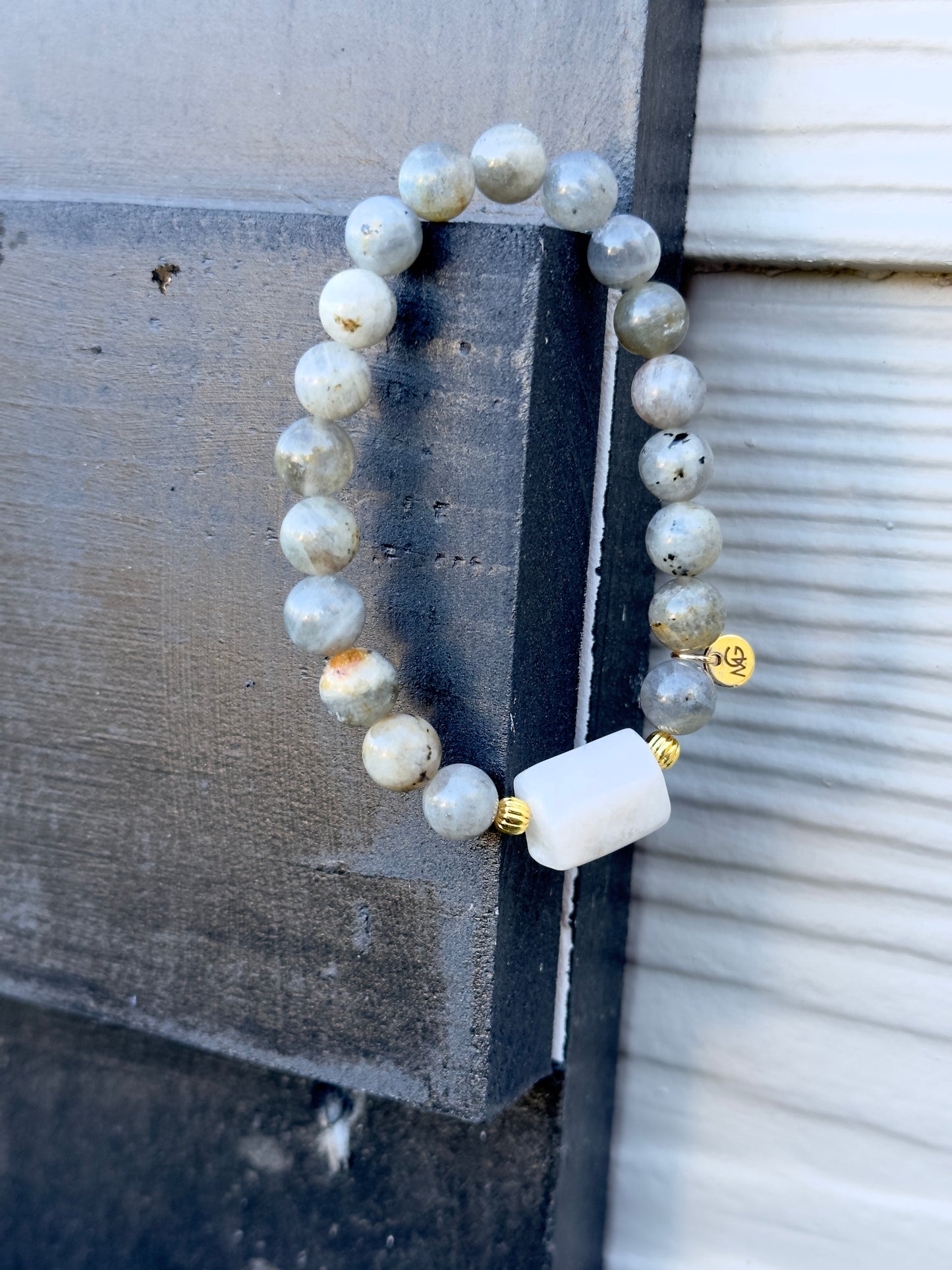 Labradorite-Raw Moonstone Bracelet