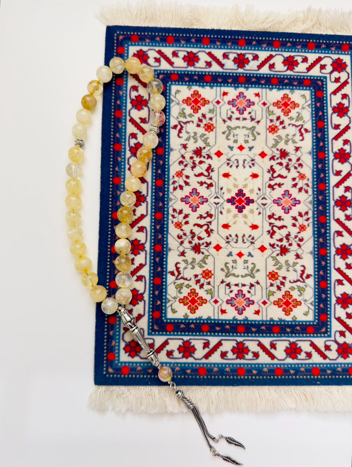 مسبحة تصميم رجالي من ٣٣ حبة حجر السترين حجم كبير ١٠ ملم