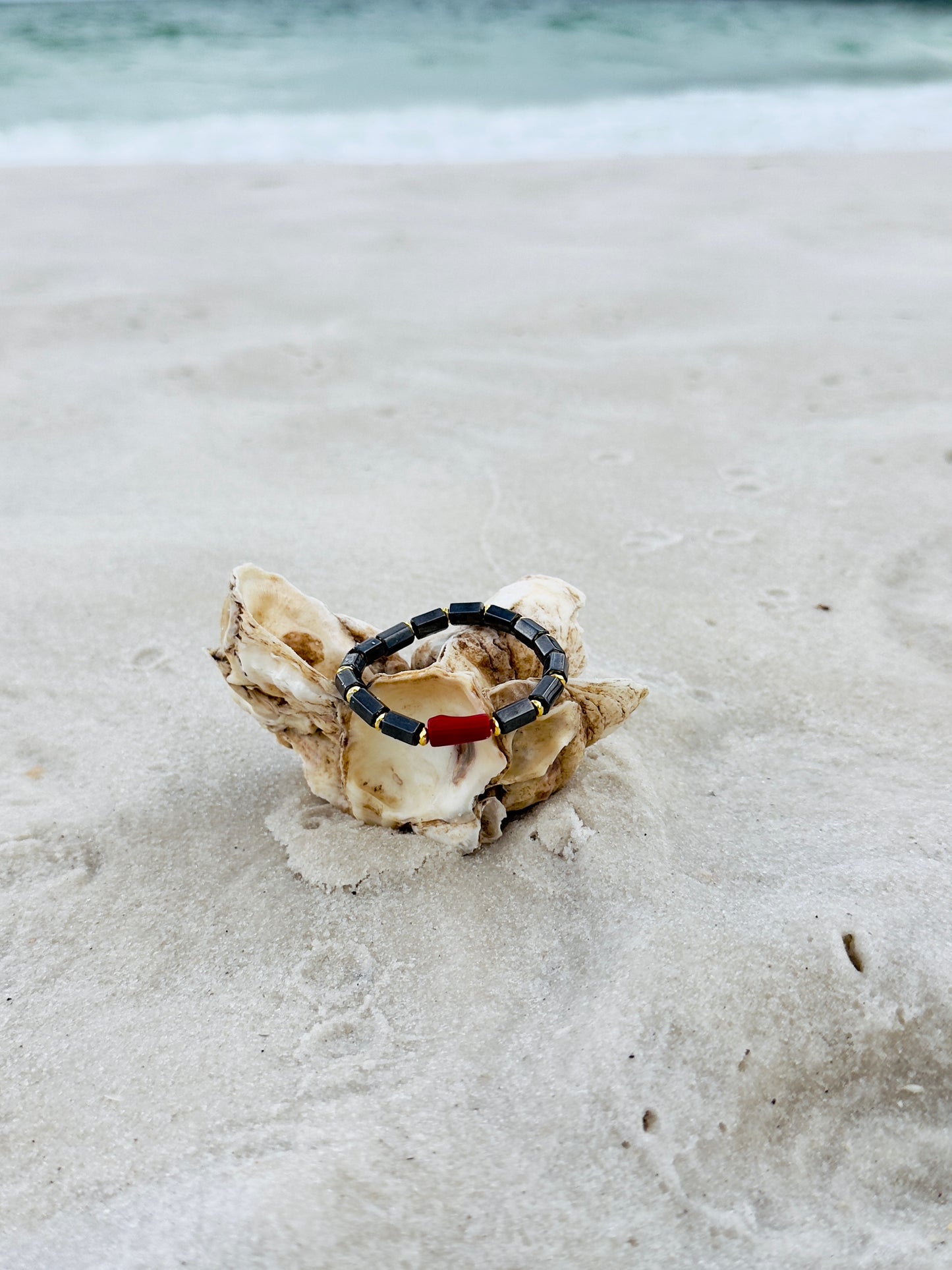 Magnetic Hematite - Natural Coral Bracelet
