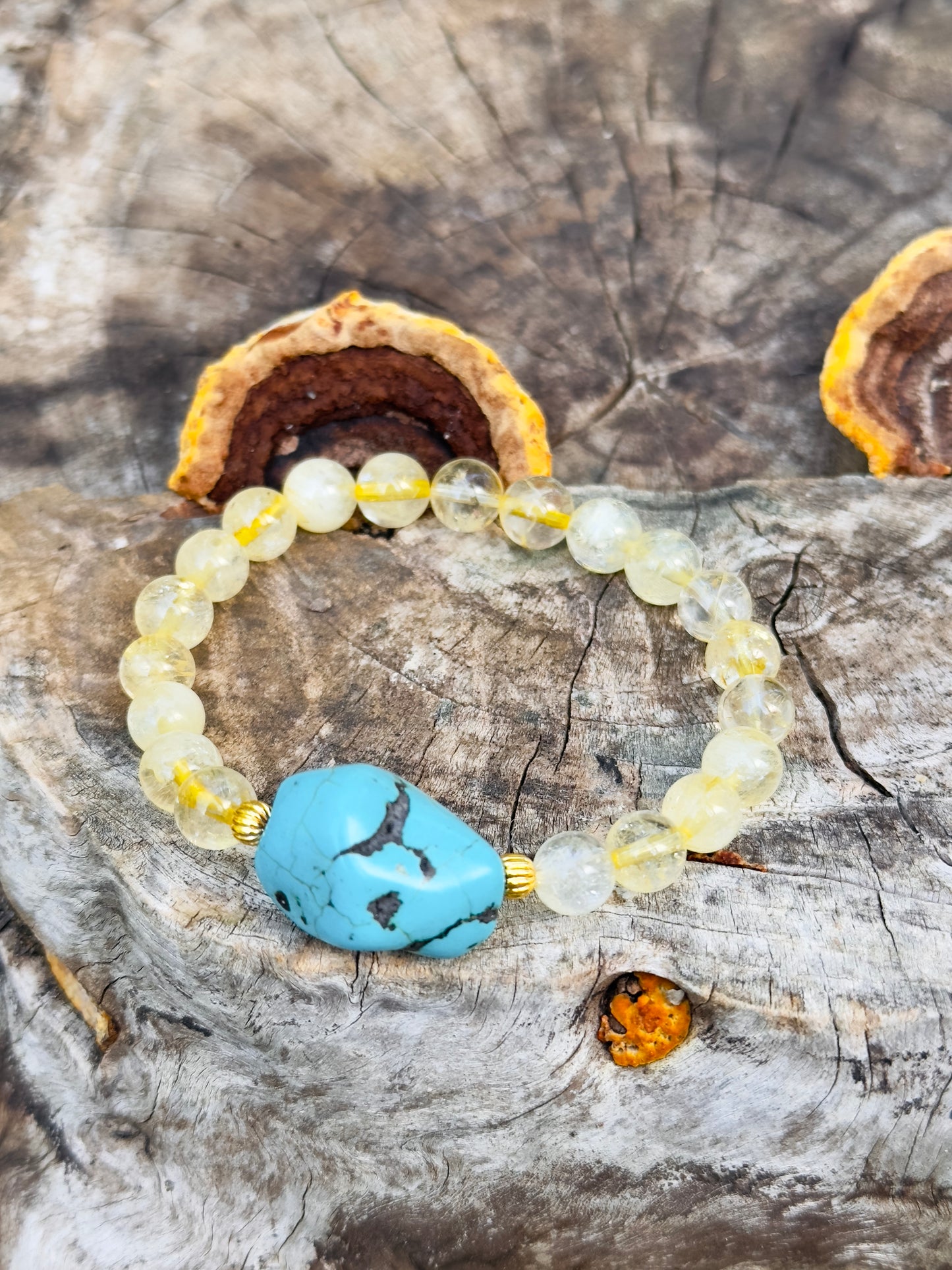 Raw Turquoise - Citrine Bracelet