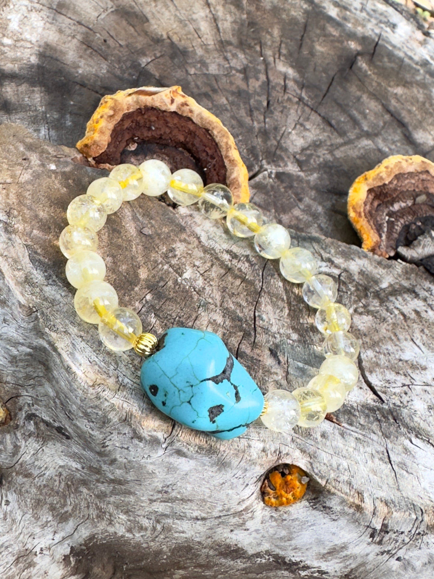 Raw Turquoise - Citrine Bracelet