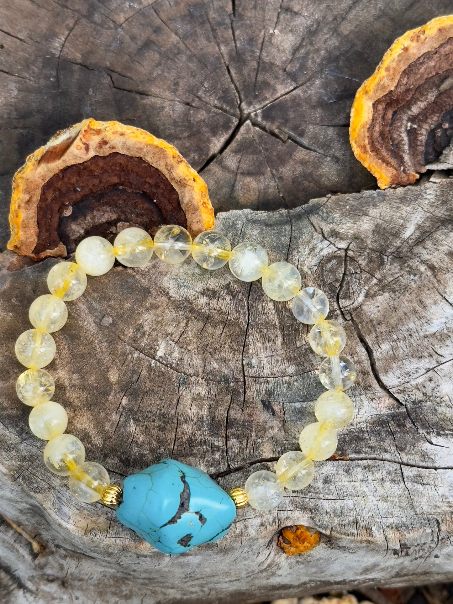 Raw Turquoise - Citrine Bracelet