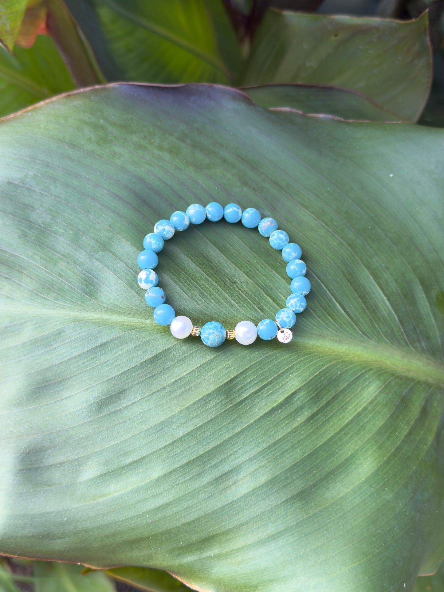 Turquoise - Natural Pearl Bracelet