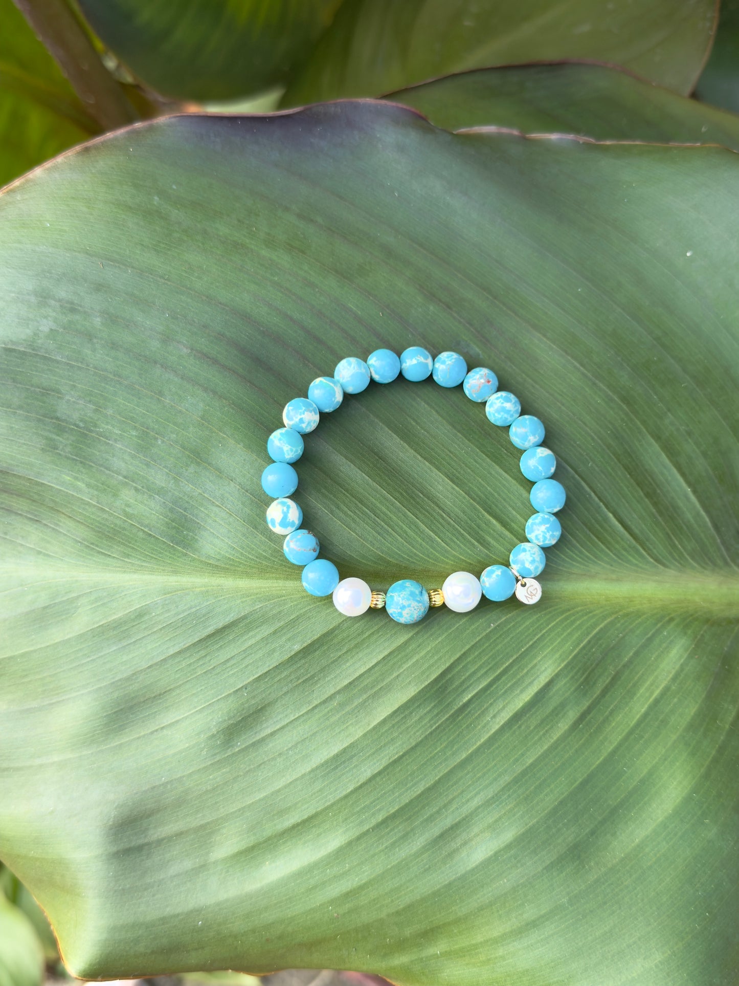 Turquoise - Natural Pearl Bracelet