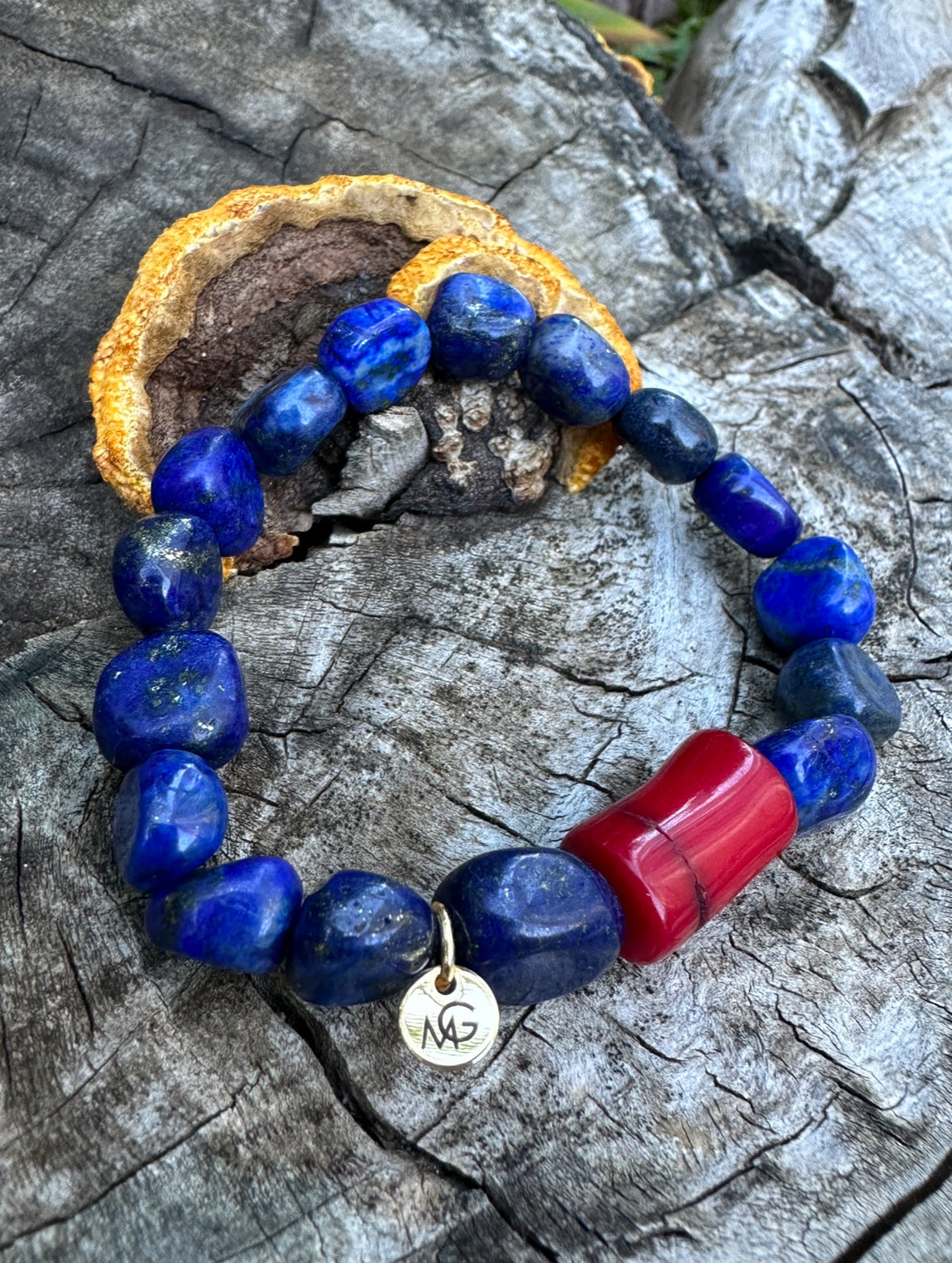 Lapis Lazuli - Natural Coral Bracelet