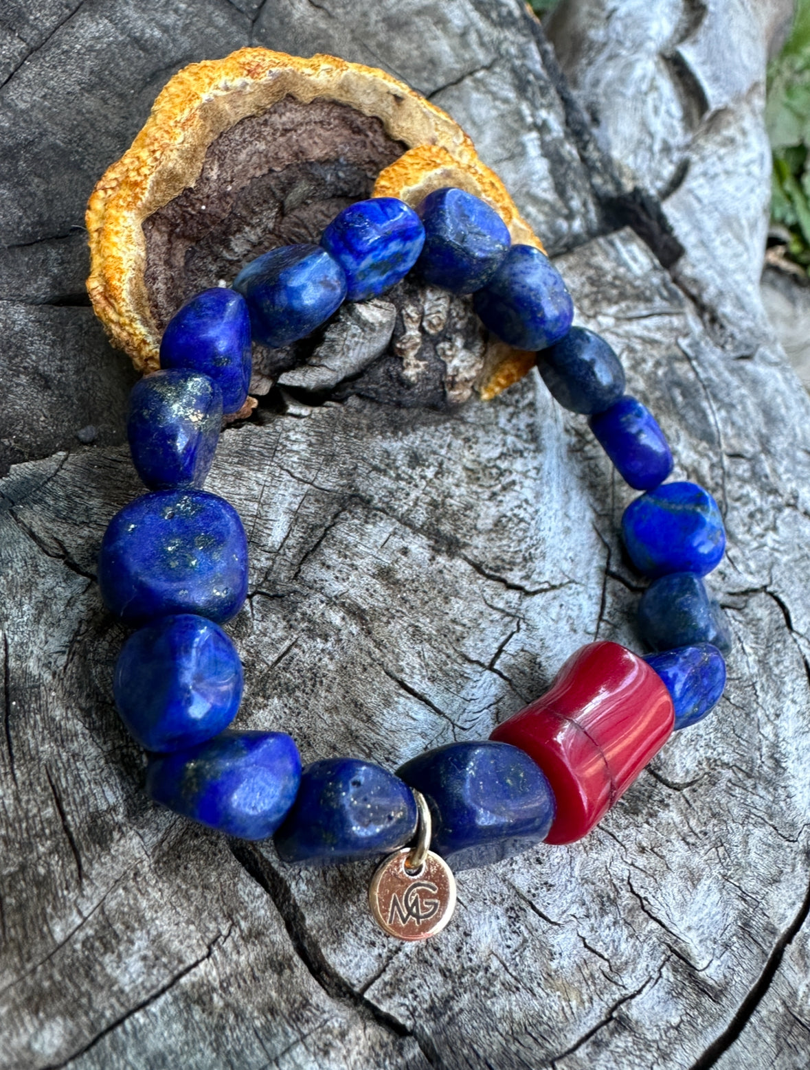 Lapis Lazuli - Natural Coral Bracelet