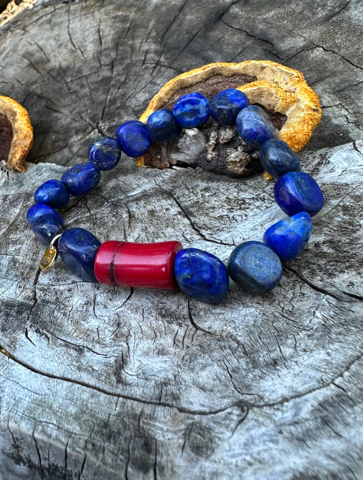 Lapis Lazuli - Natural Coral Bracelet