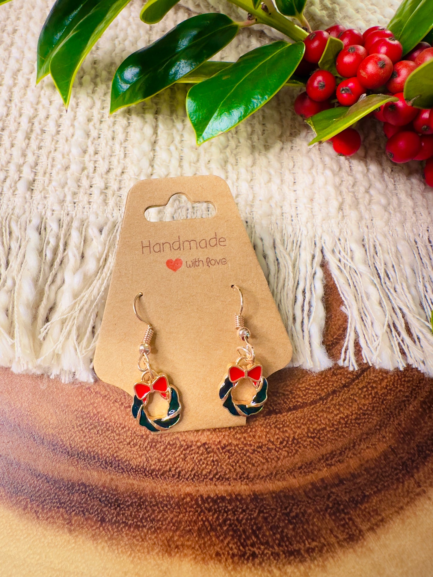 Christmas Wreath Earrings