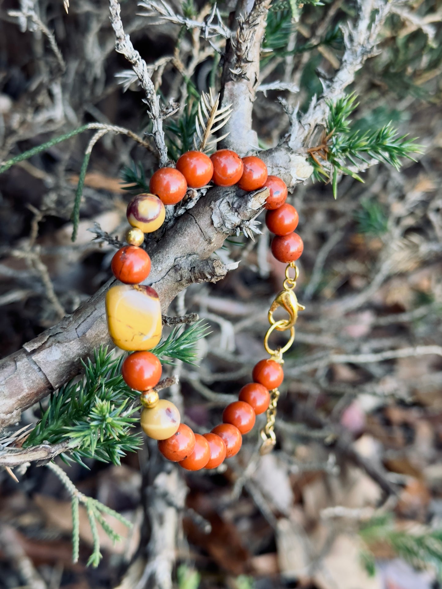 Yellow and Red Jasper Bracelet