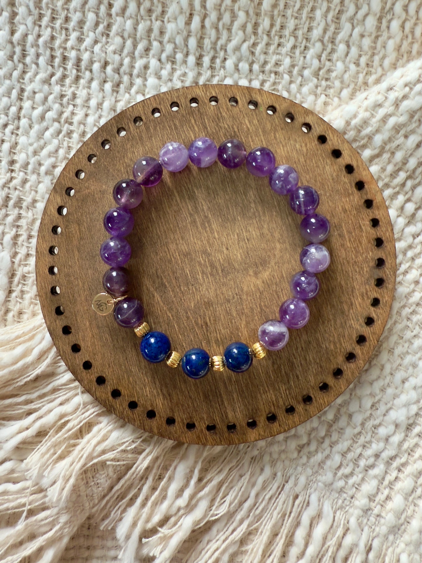 Amethyst-Lapis Lazuli Bracelet (21-K)