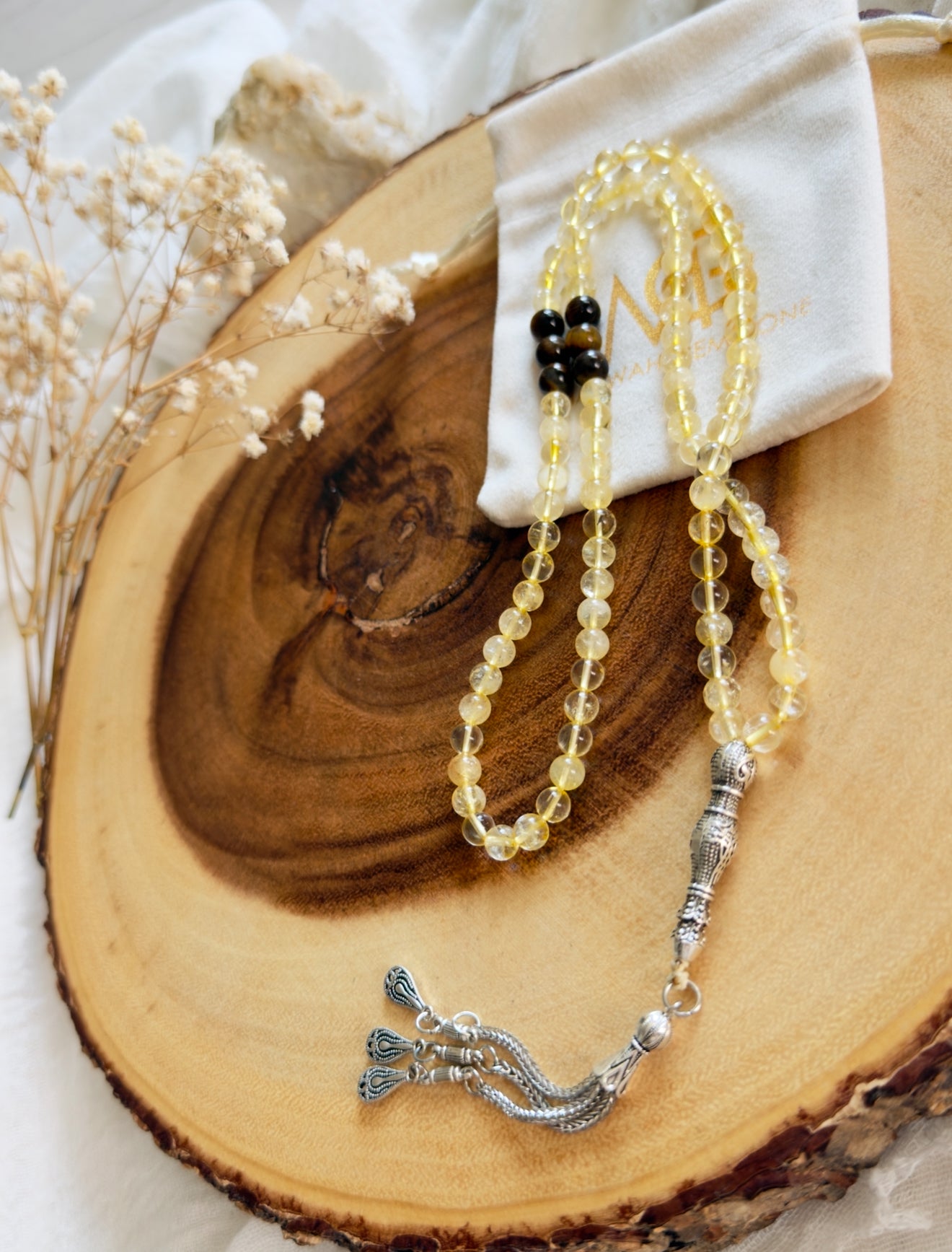 99-Bead Citrine - Tiger Eye Misbaha