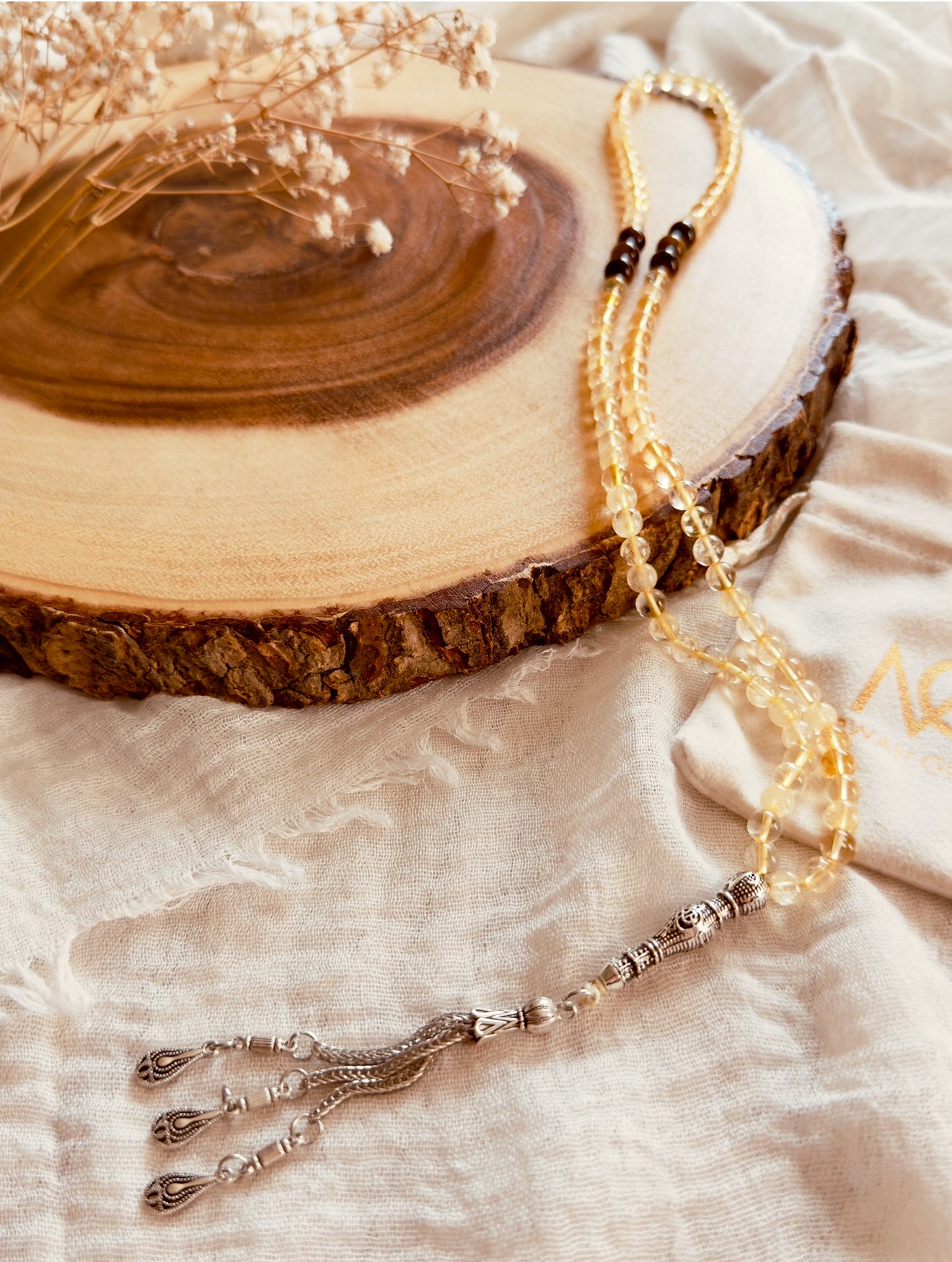 99-Bead Citrine - Tiger Eye Misbaha