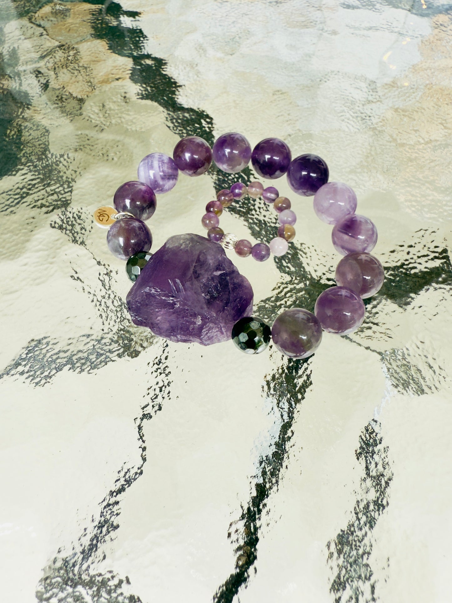 Amethyst Bracelet + Ring Set