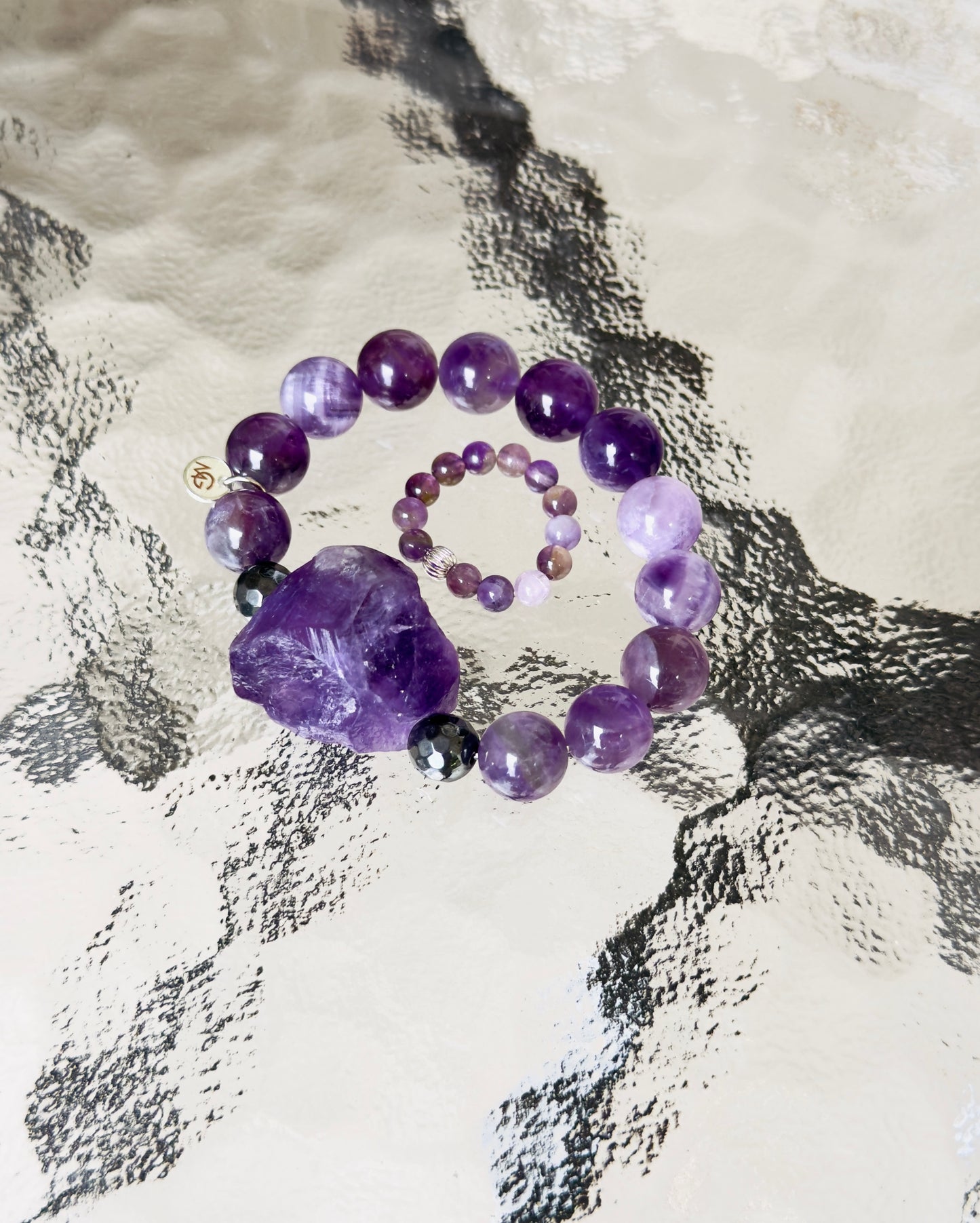 Amethyst Bracelet + Ring Set