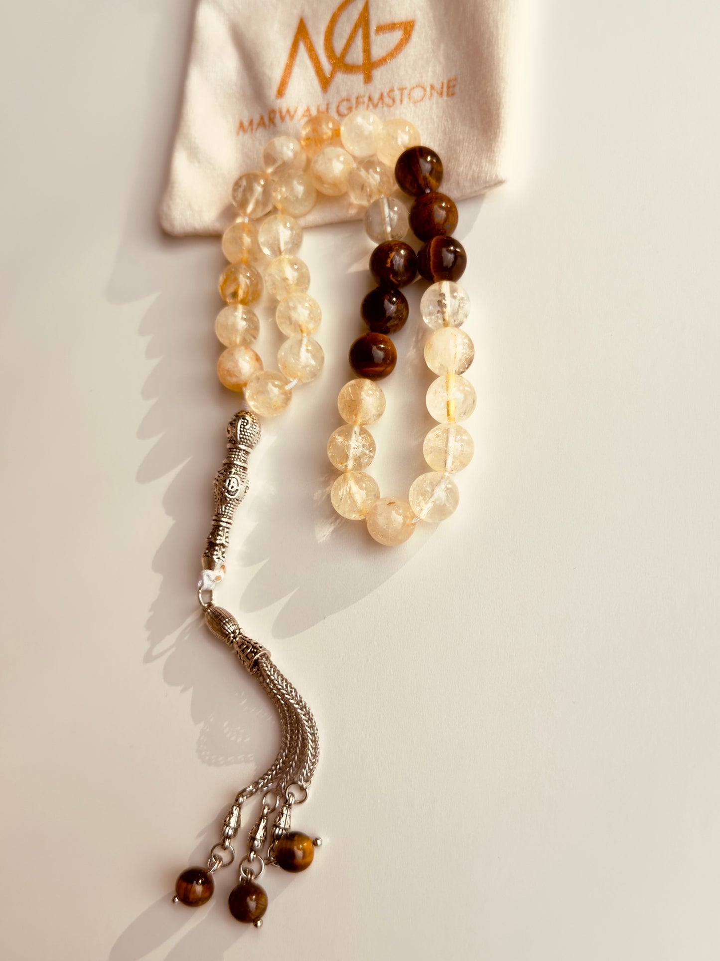 33-Bead Citrine - Tiger Eye Misbaha